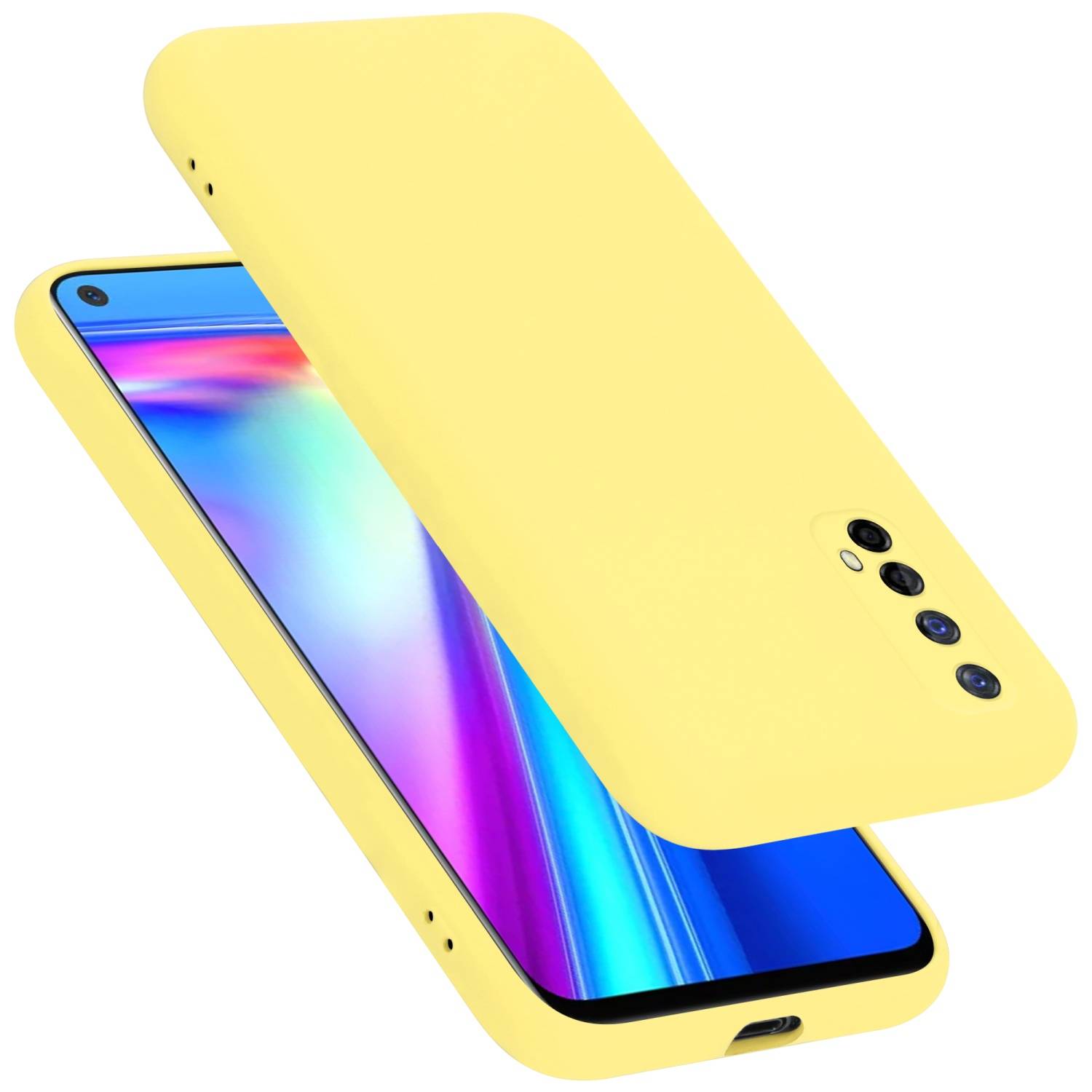 Cadorabo Schutzhülle für Realme 7 5G Hülle in Gelb Handyhülle Case Cover TPU Etui