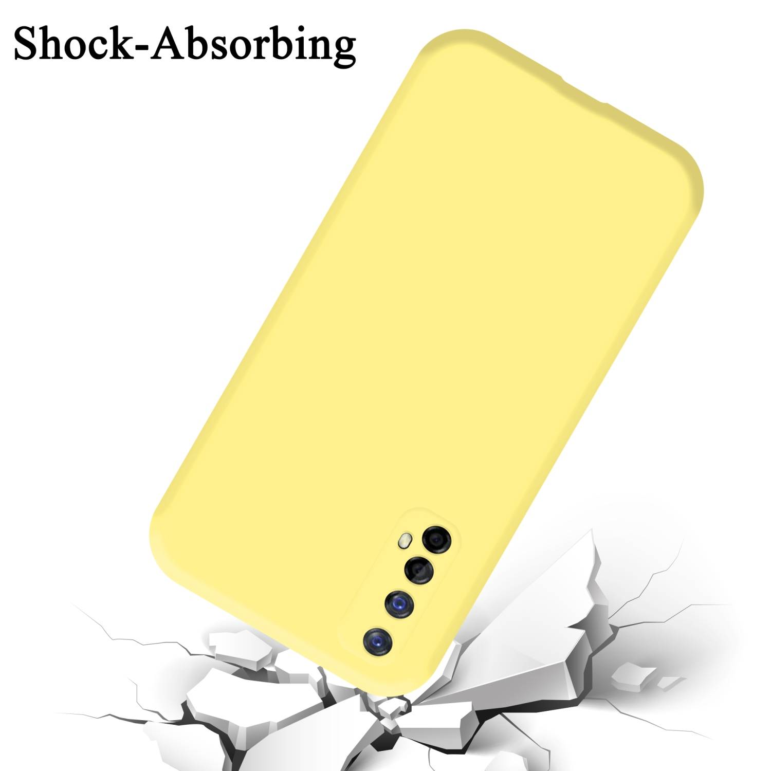 Cadorabo Schutzhülle für Realme 7 5G Hülle in Gelb Handyhülle Case Cover TPU Etui