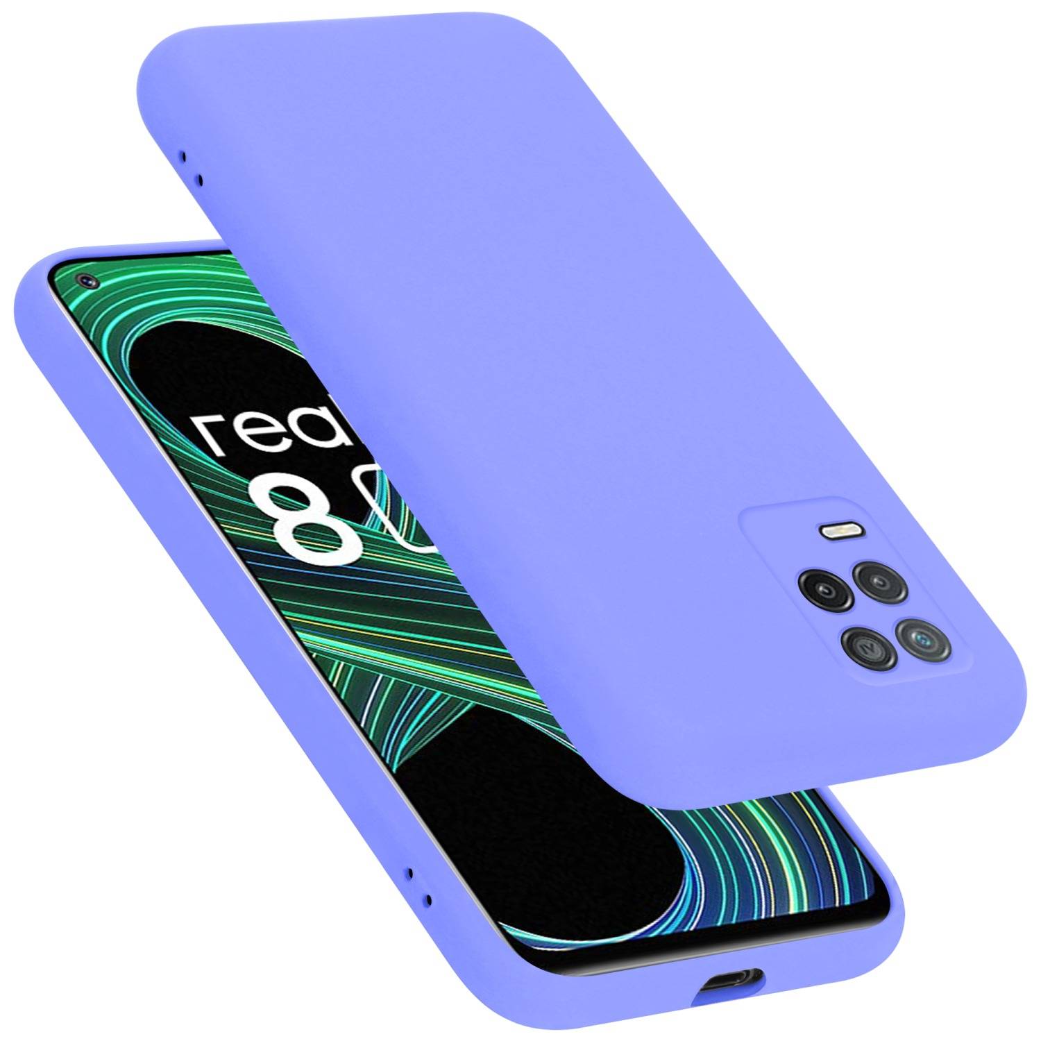 Cadorabo Schutzhülle für Realme 8 5G / V13 / Q3 / Q3i / Narzo 30 5G Hülle in Lila Handyhülle Case Cover TPU Etui
