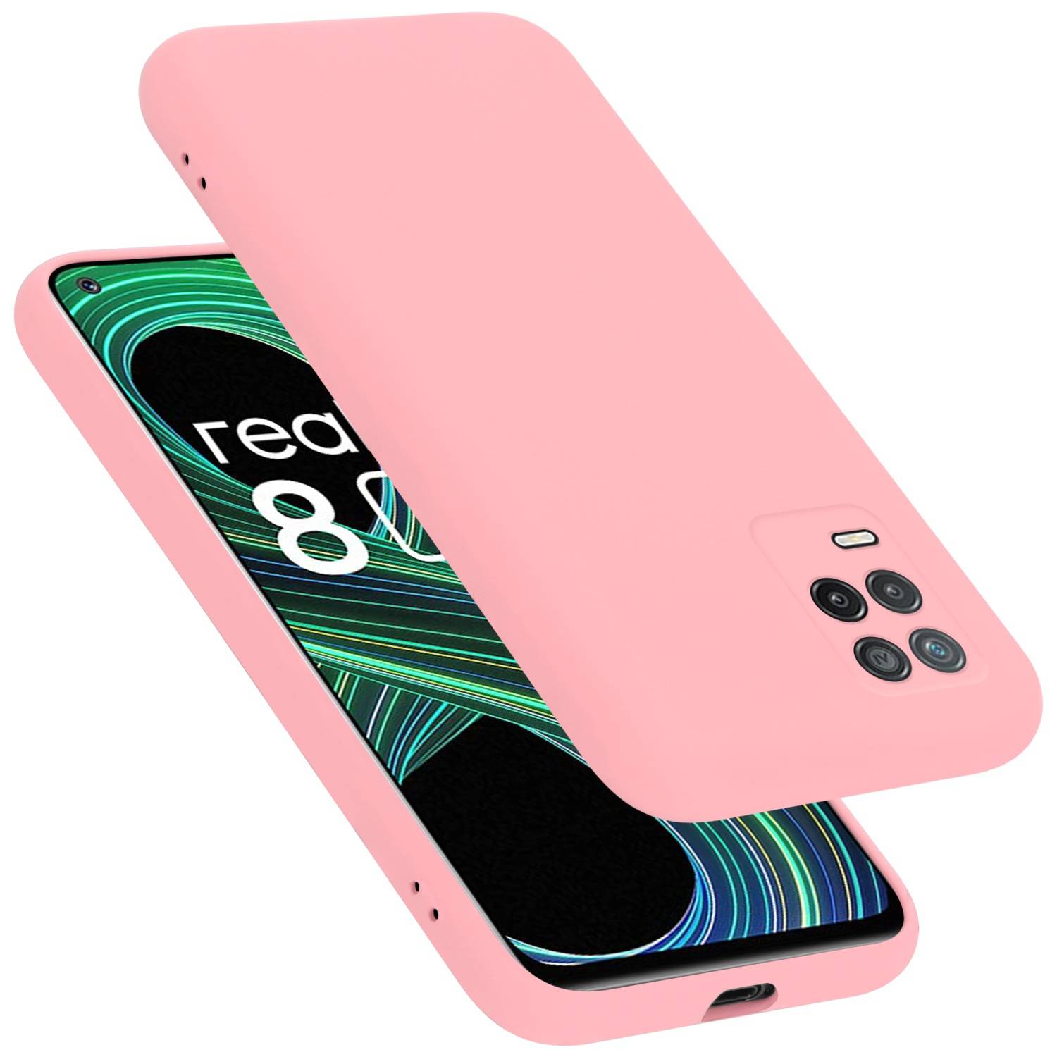Cadorabo Schutzhülle für Realme 8 5G / V13 / Q3 / Q3i / Narzo 30 5G Hülle in Rosa Handyhülle Case Cover TPU Etui