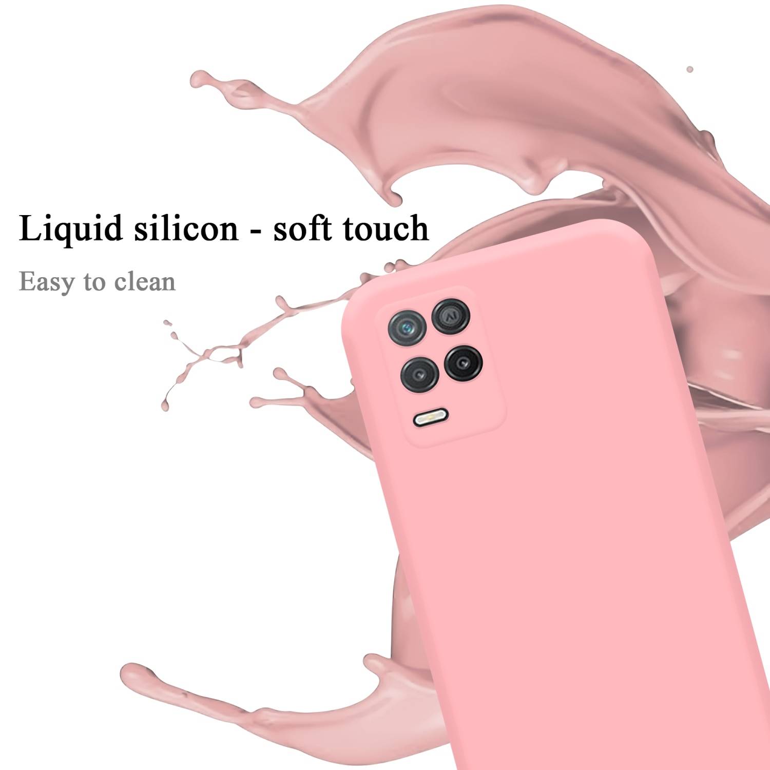 Cadorabo Schutzhülle für Realme 8 5G / V13 / Q3 / Q3i / Narzo 30 5G Hülle in Rosa Handyhülle Case Cover TPU Etui
