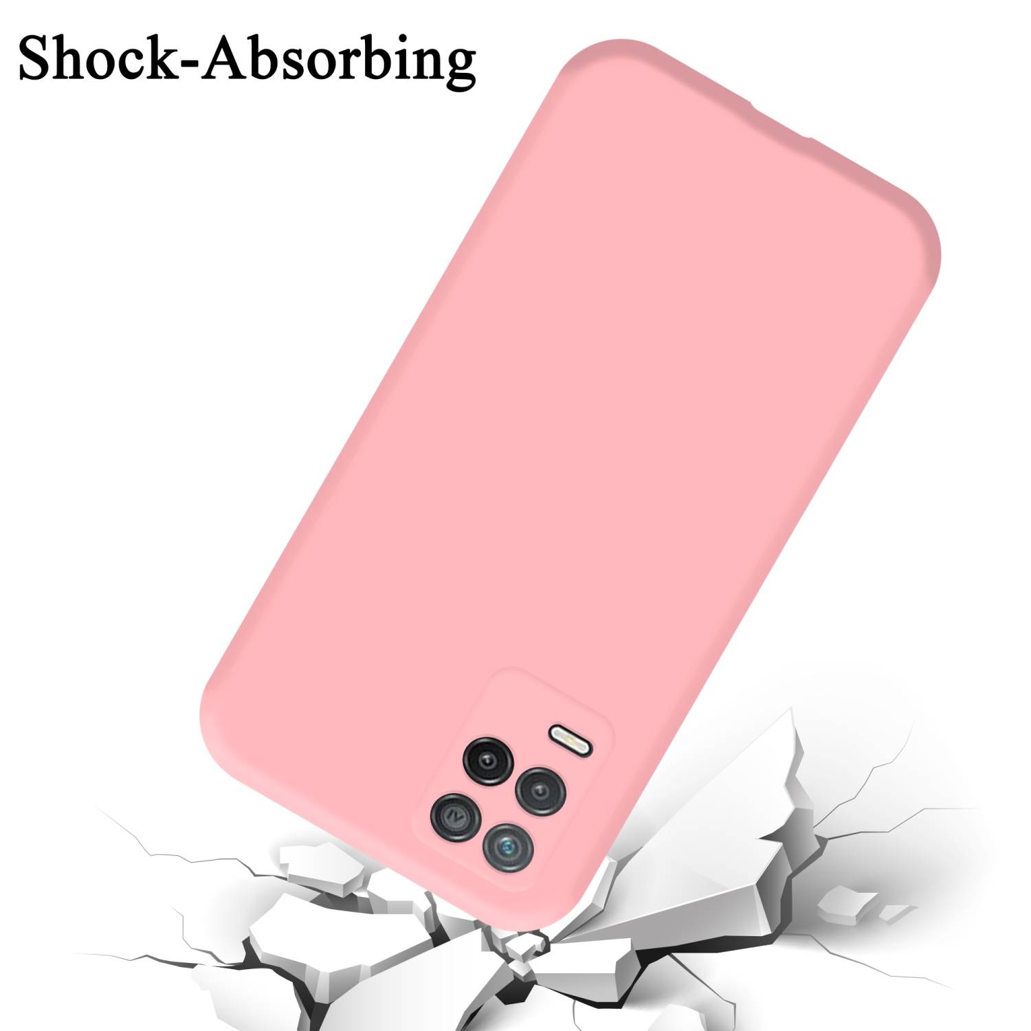 Cadorabo Schutzhülle für Realme 8 5G / V13 / Q3 / Q3i / Narzo 30 5G Hülle in Rosa Handyhülle Case Cover TPU Etui