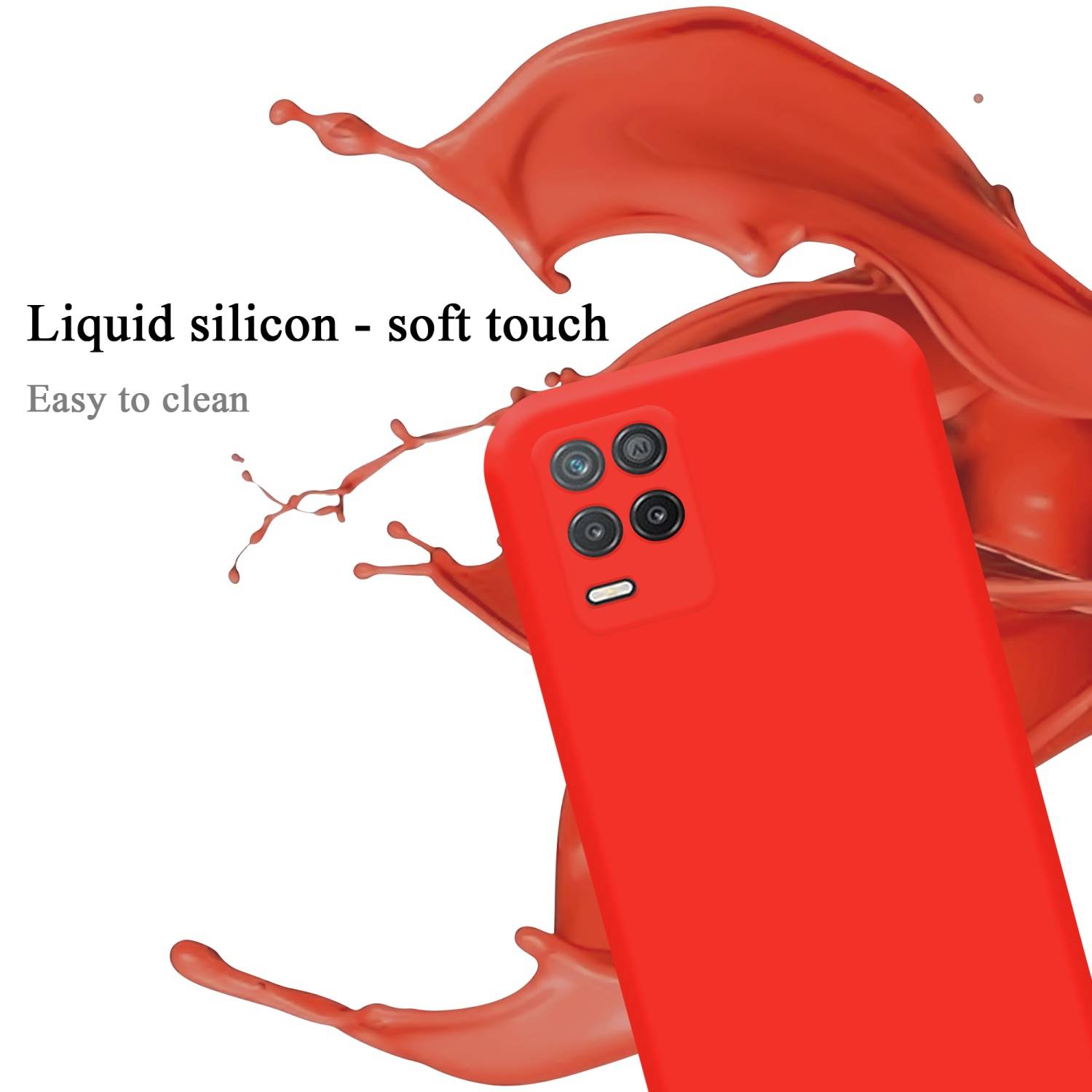 Cadorabo Schutzhülle für Realme 8 5G / V13 / Q3 / Q3i / Narzo 30 5G Hülle in Rot Handyhülle Case Cover TPU Etui