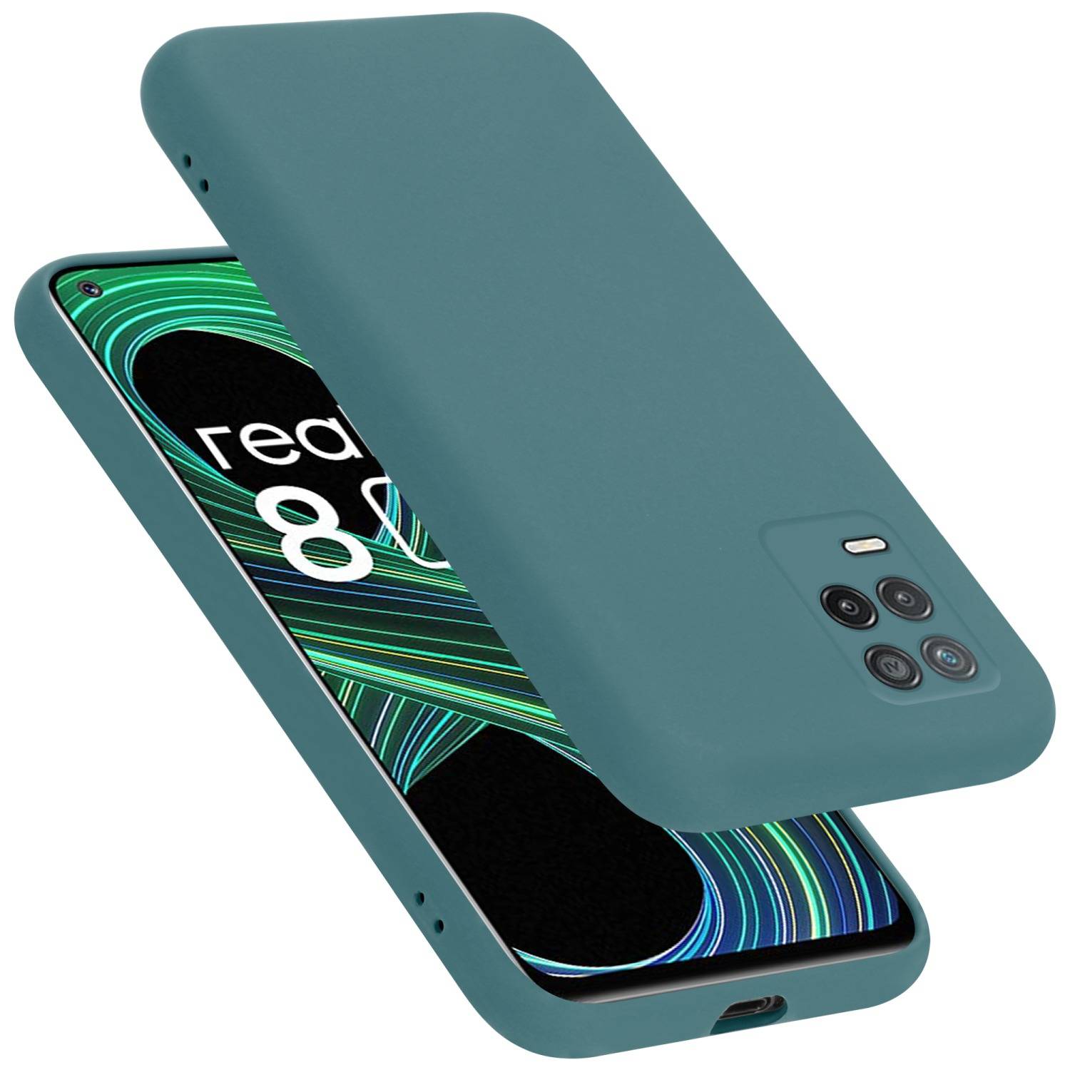 Cadorabo Schutzhülle für Realme 8 5G / V13 / Q3 / Q3i / Narzo 30 5G Hülle in Grün Handyhülle Case Cover TPU Etui