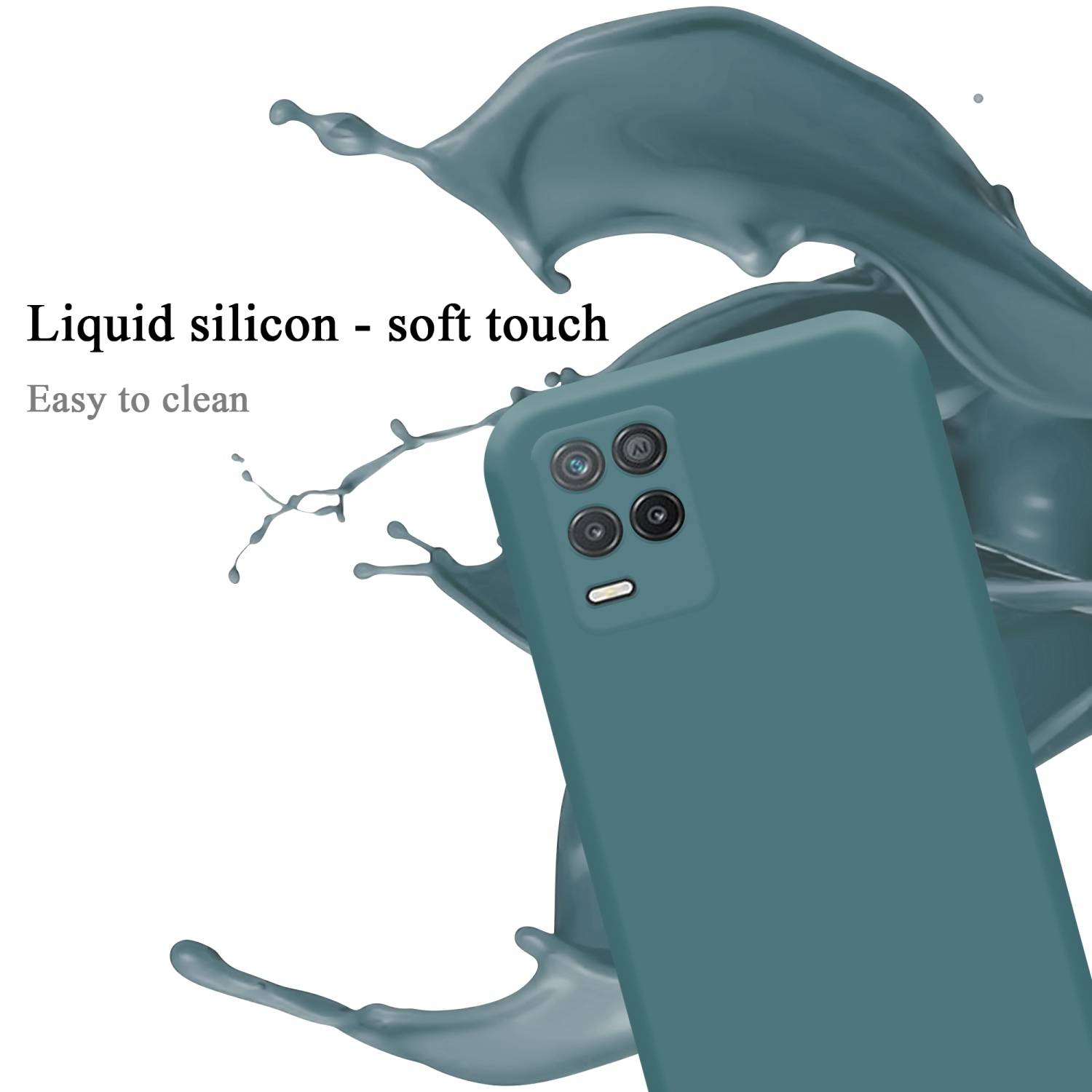 Cadorabo Schutzhülle für Realme 8 5G / V13 / Q3 / Q3i / Narzo 30 5G Hülle in Grün Handyhülle Case Cover TPU Etui
