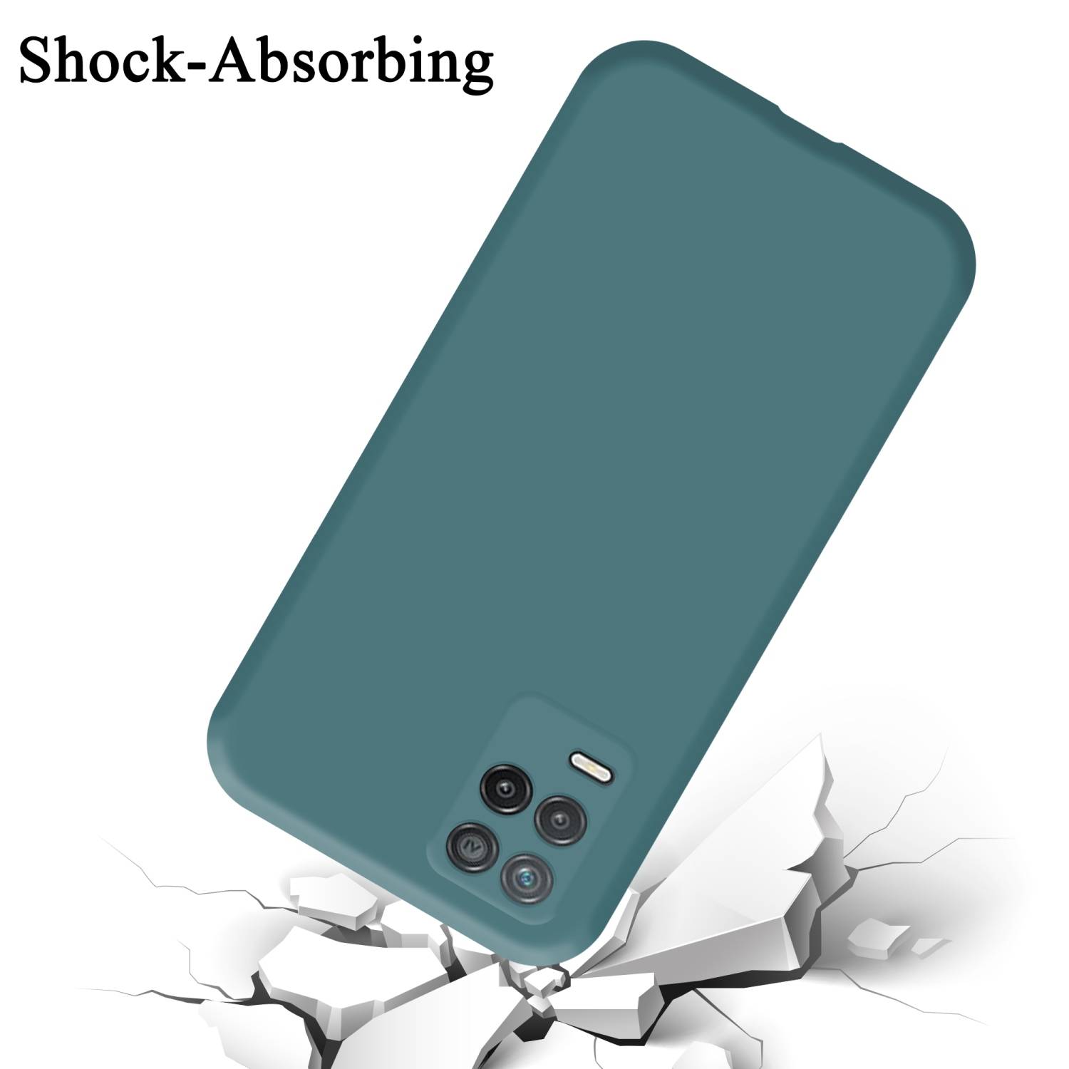 Cadorabo Schutzhülle für Realme 8 5G / V13 / Q3 / Q3i / Narzo 30 5G Hülle in Grün Handyhülle Case Cover TPU Etui