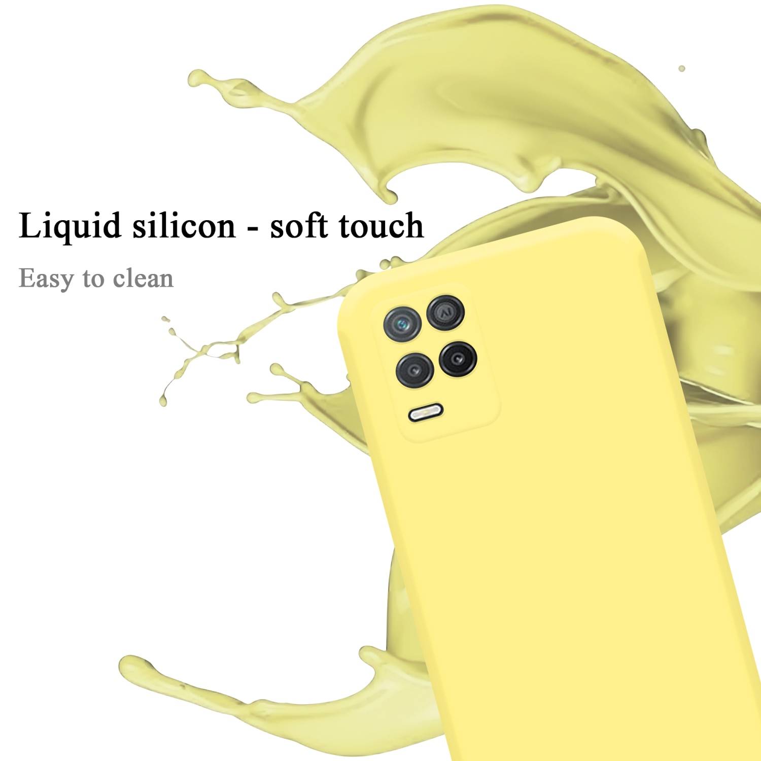 Cadorabo Schutzhülle für Realme 8 5G / V13 / Q3 / Q3i / Narzo 30 5G Hülle in Gelb Handyhülle Case Cover TPU Etui