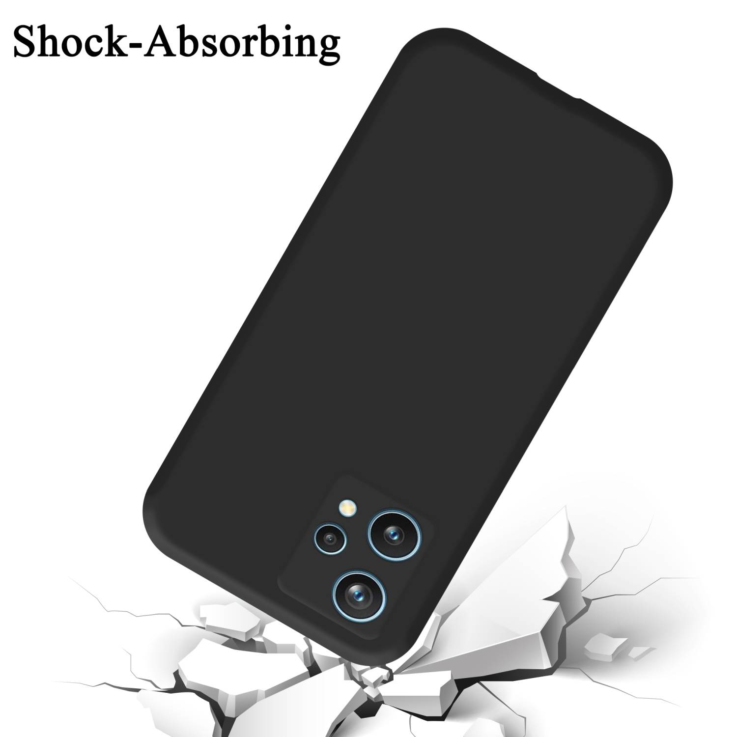 Cadorabo Schutzhülle für Realme 9 5G / 9 PRO / V25 / Q5 / OnePlus Nord CE 2 LITE 5G Hülle in Schwarz Handyhülle Case