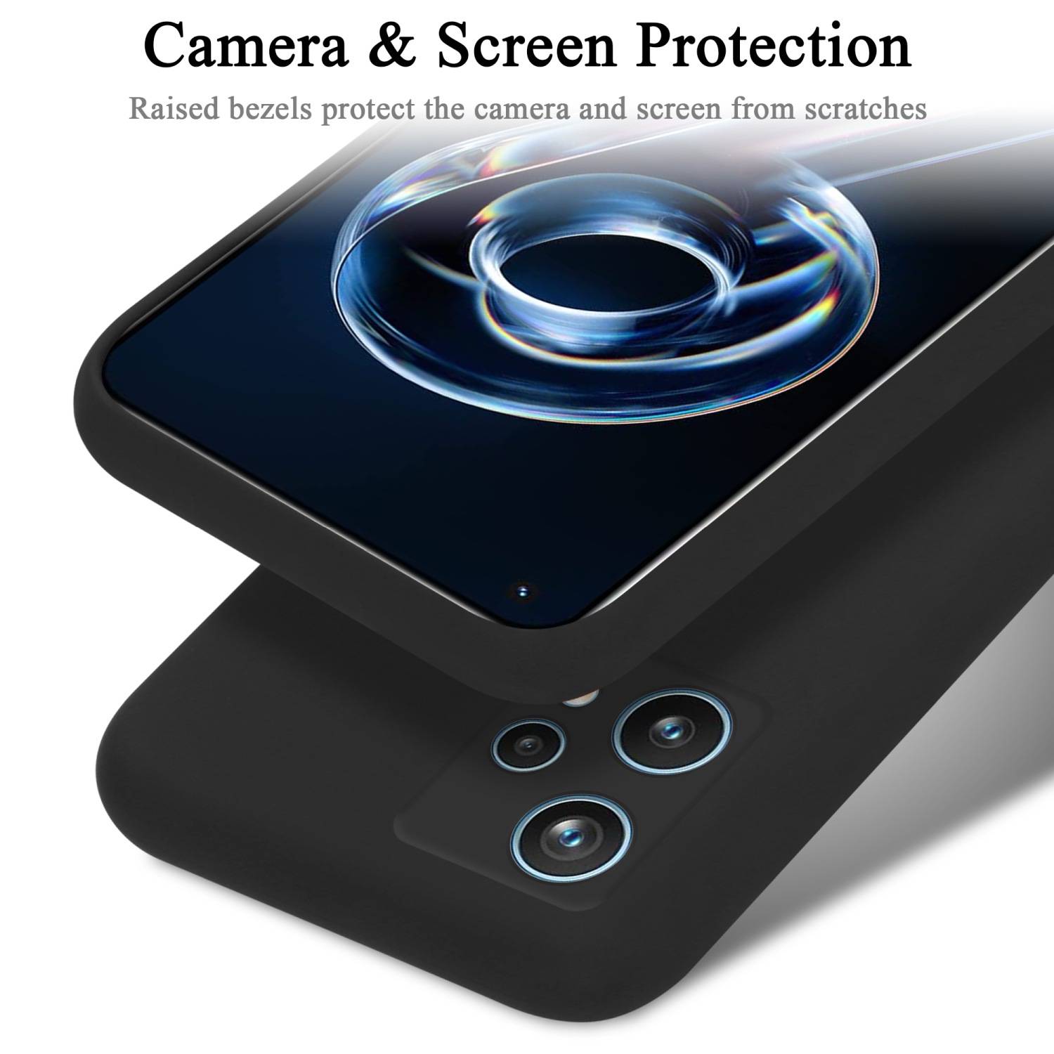 Cadorabo Schutzhülle für Realme 9 5G / 9 PRO / V25 / Q5 / OnePlus Nord CE 2 LITE 5G Hülle in Schwarz Handyhülle Case