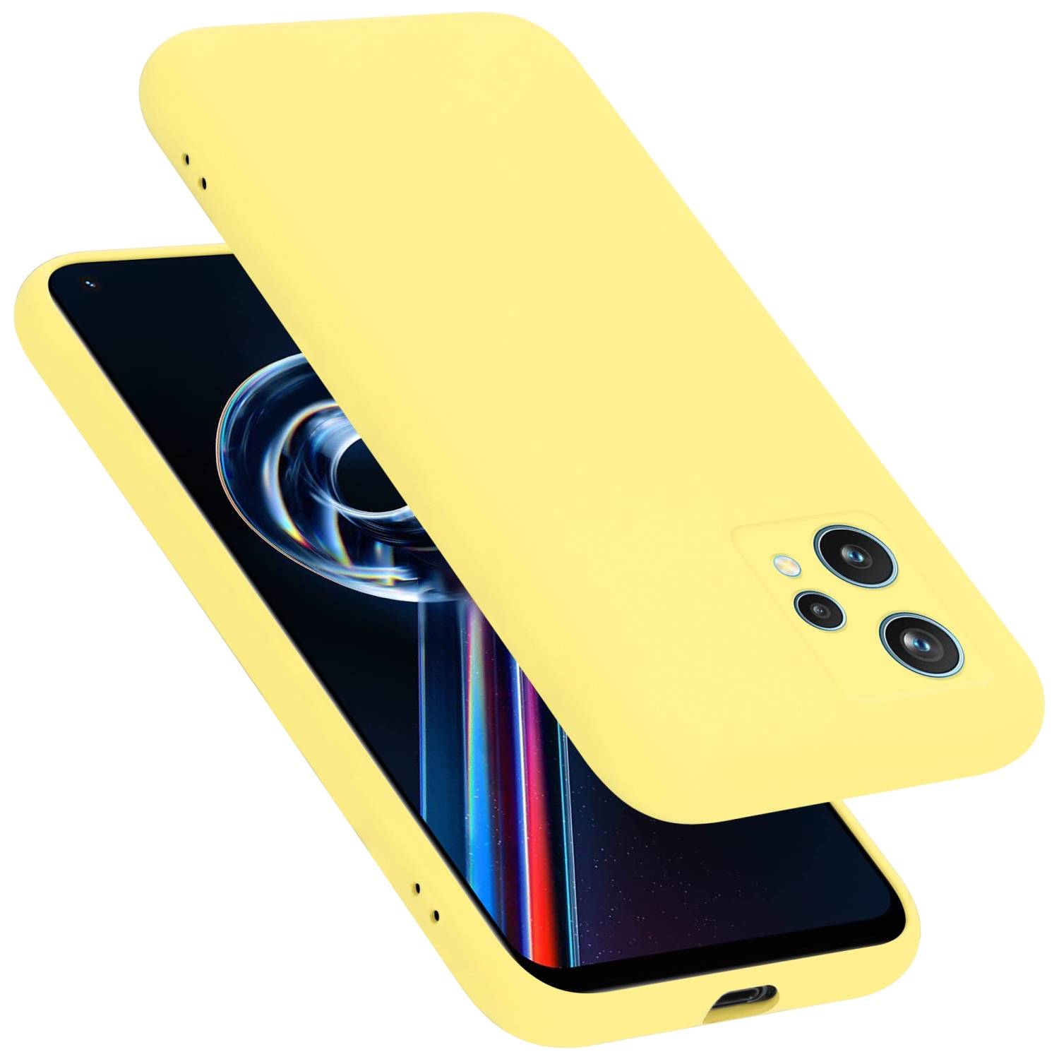 Cadorabo Schutzhülle für Realme 9 5G / 9 PRO / V25 / Q5 / OnePlus Nord CE 2 LITE 5G Hülle in Gelb Handyhülle Case Cover