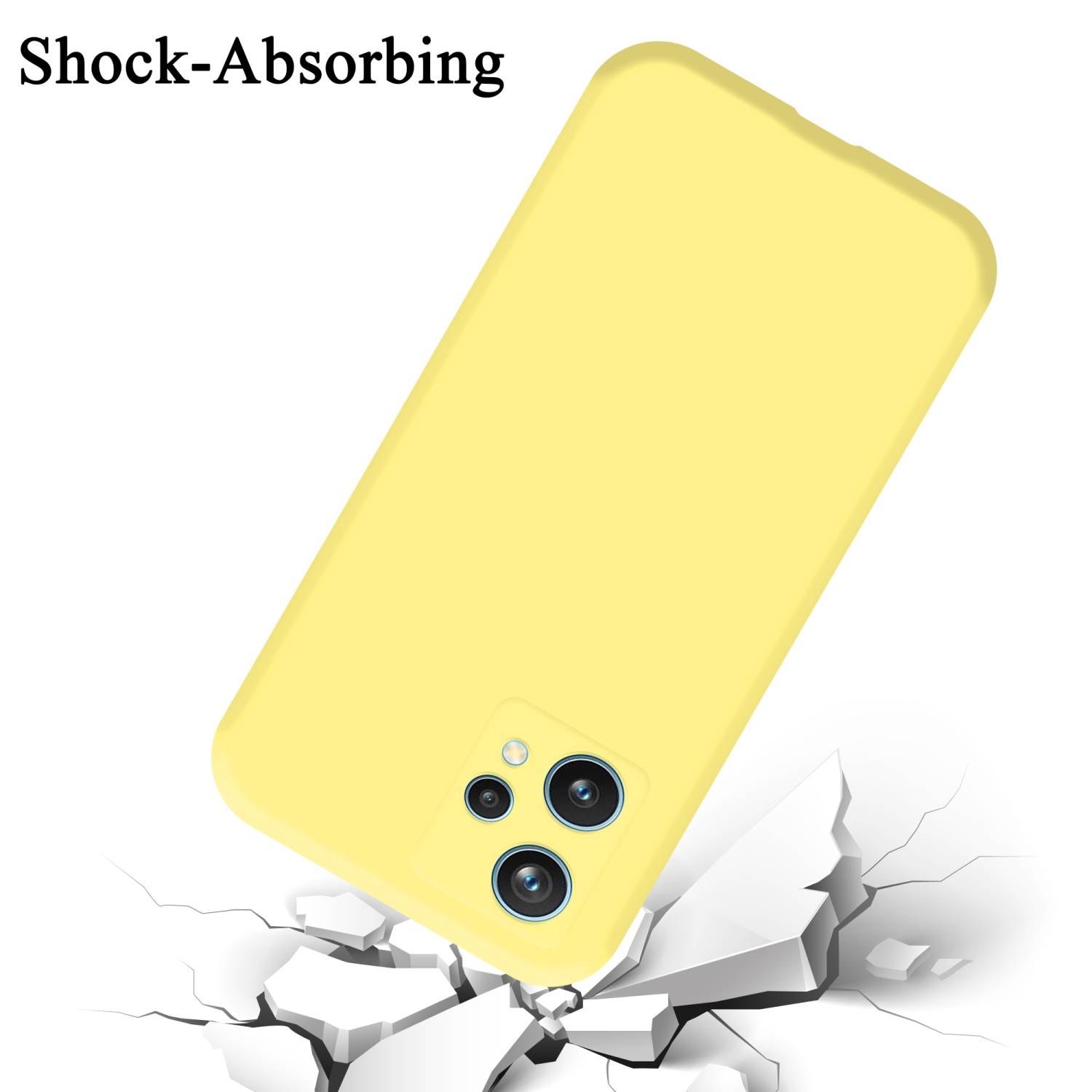 Cadorabo Schutzhülle für Realme 9 5G / 9 PRO / V25 / Q5 / OnePlus Nord CE 2 LITE 5G Hülle in Gelb Handyhülle Case Cover