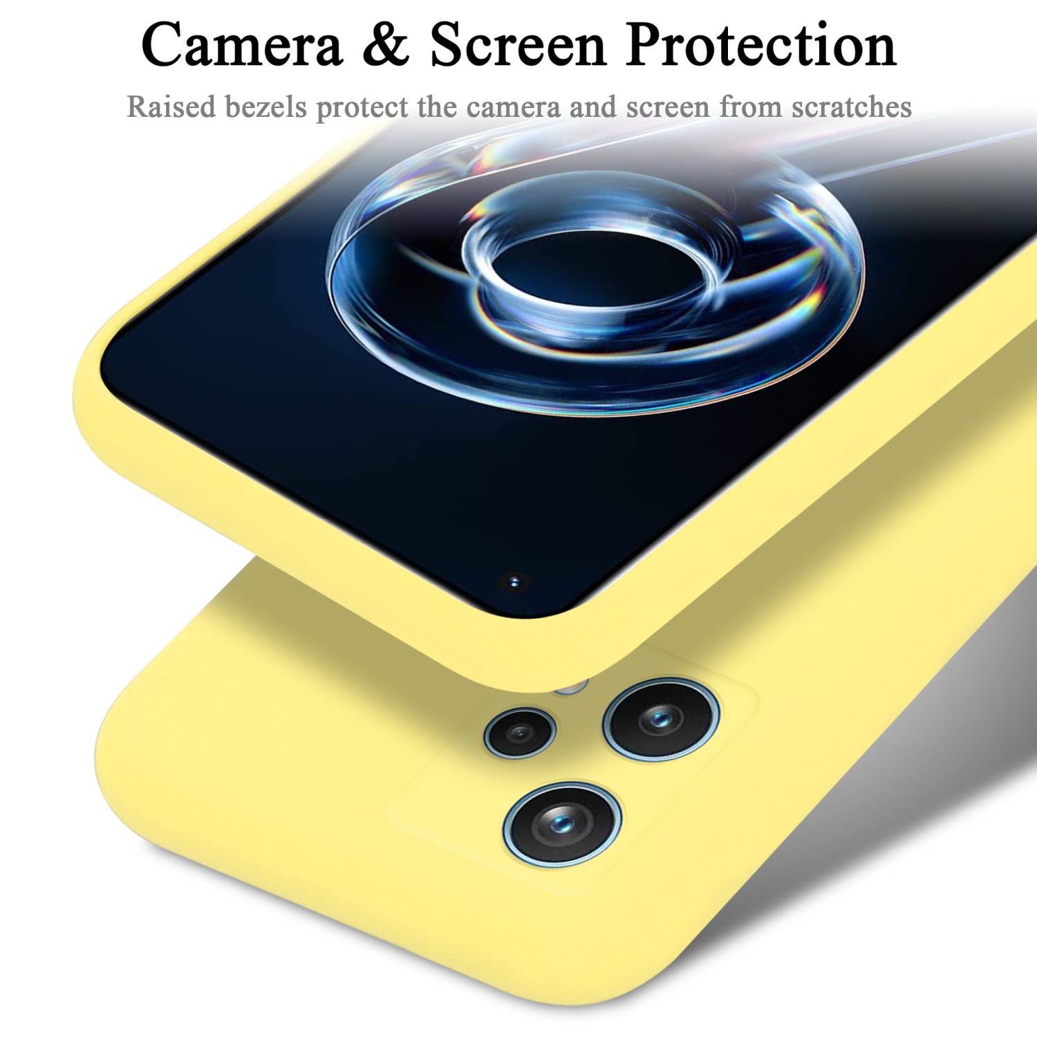 Cadorabo Schutzhülle für Realme 9 5G / 9 PRO / V25 / Q5 / OnePlus Nord CE 2 LITE 5G Hülle in Gelb Handyhülle Case Cover