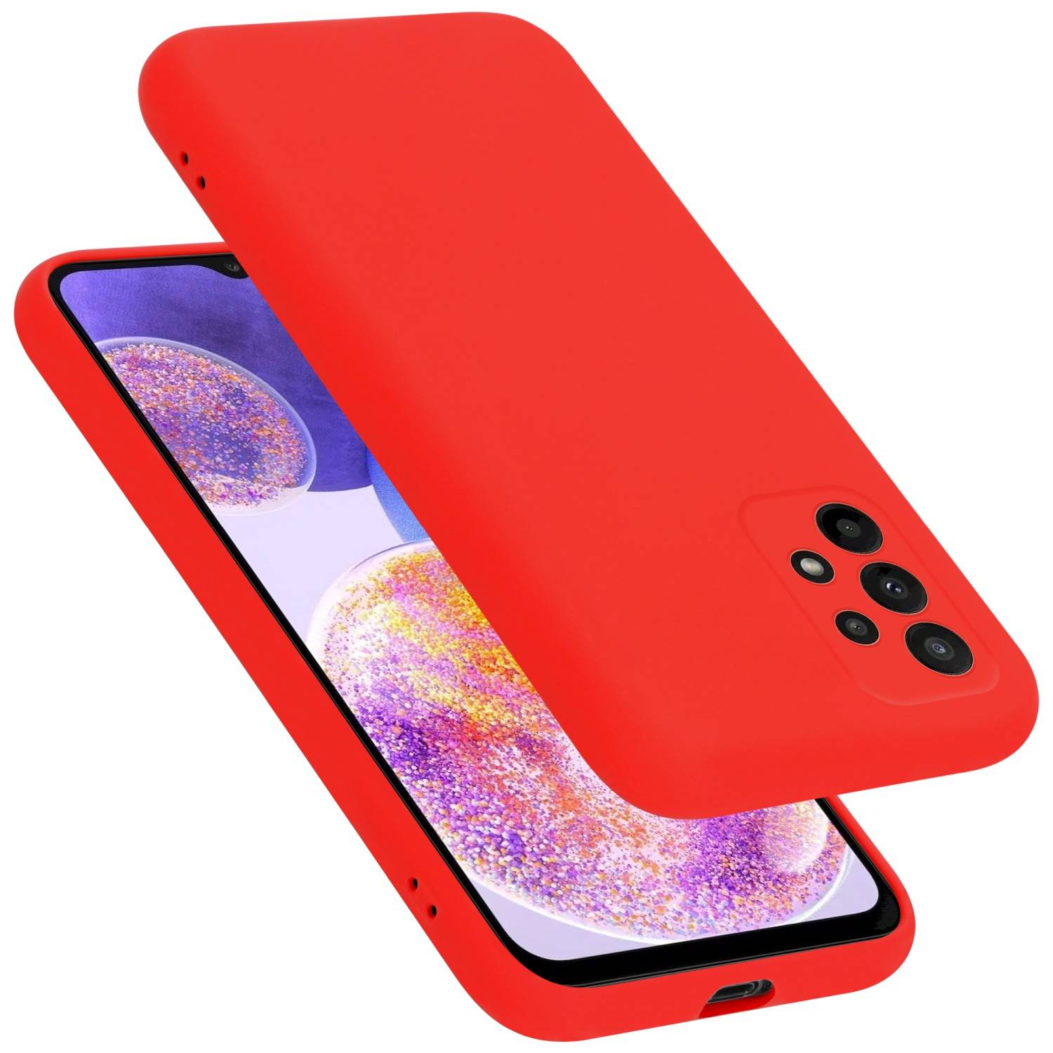 Cadorabo Schutzhülle für Samsung Galaxy A23 4G Hülle in Rot Handyhülle Case Cover TPU Etui