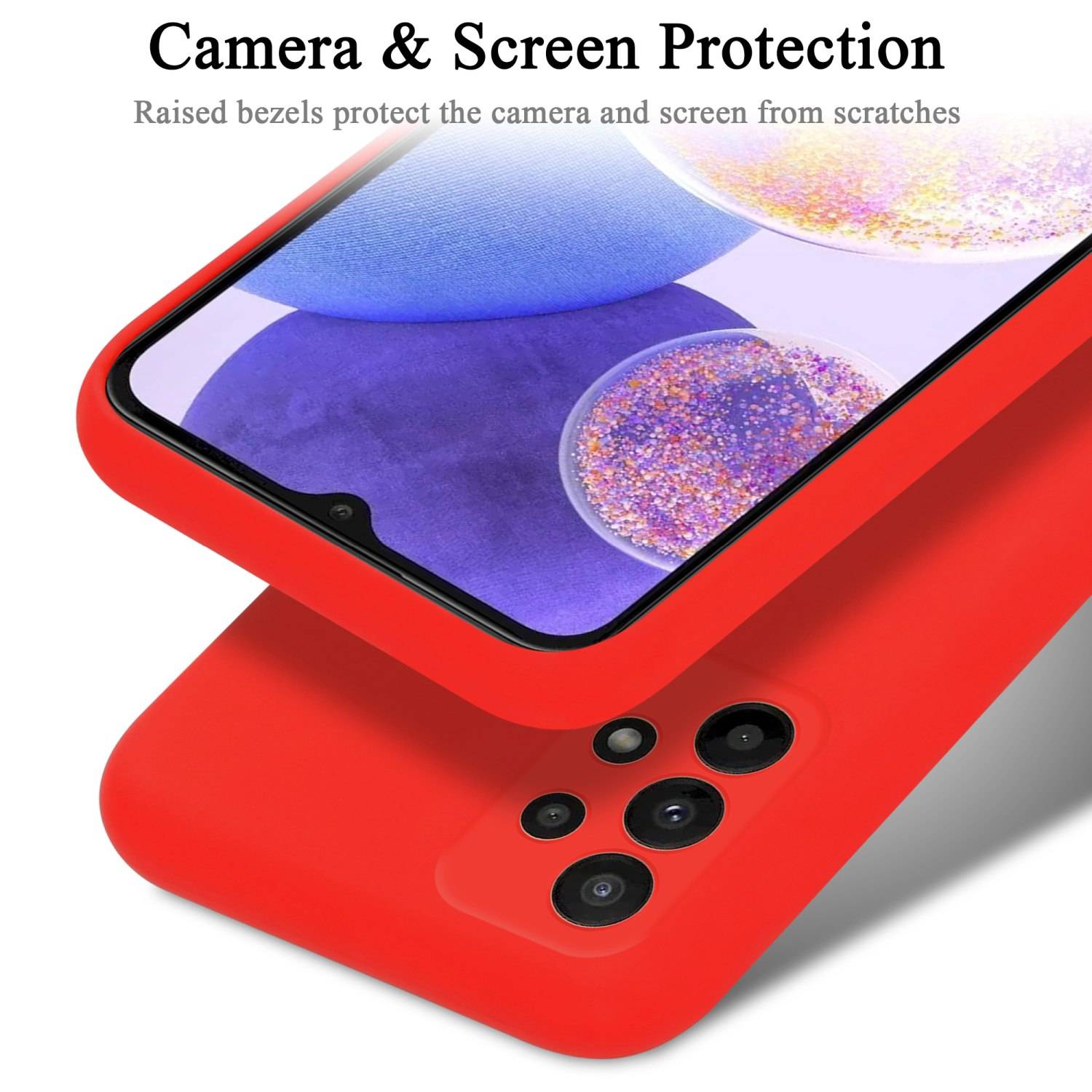 Cadorabo Schutzhülle für Samsung Galaxy A23 4G Hülle in Rot Handyhülle Case Cover TPU Etui