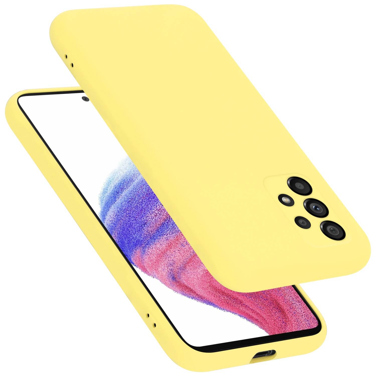 Cadorabo Schutzhülle für Samsung Galaxy A53 5G Hülle in Gelb Handyhülle Case Cover TPU Etui
