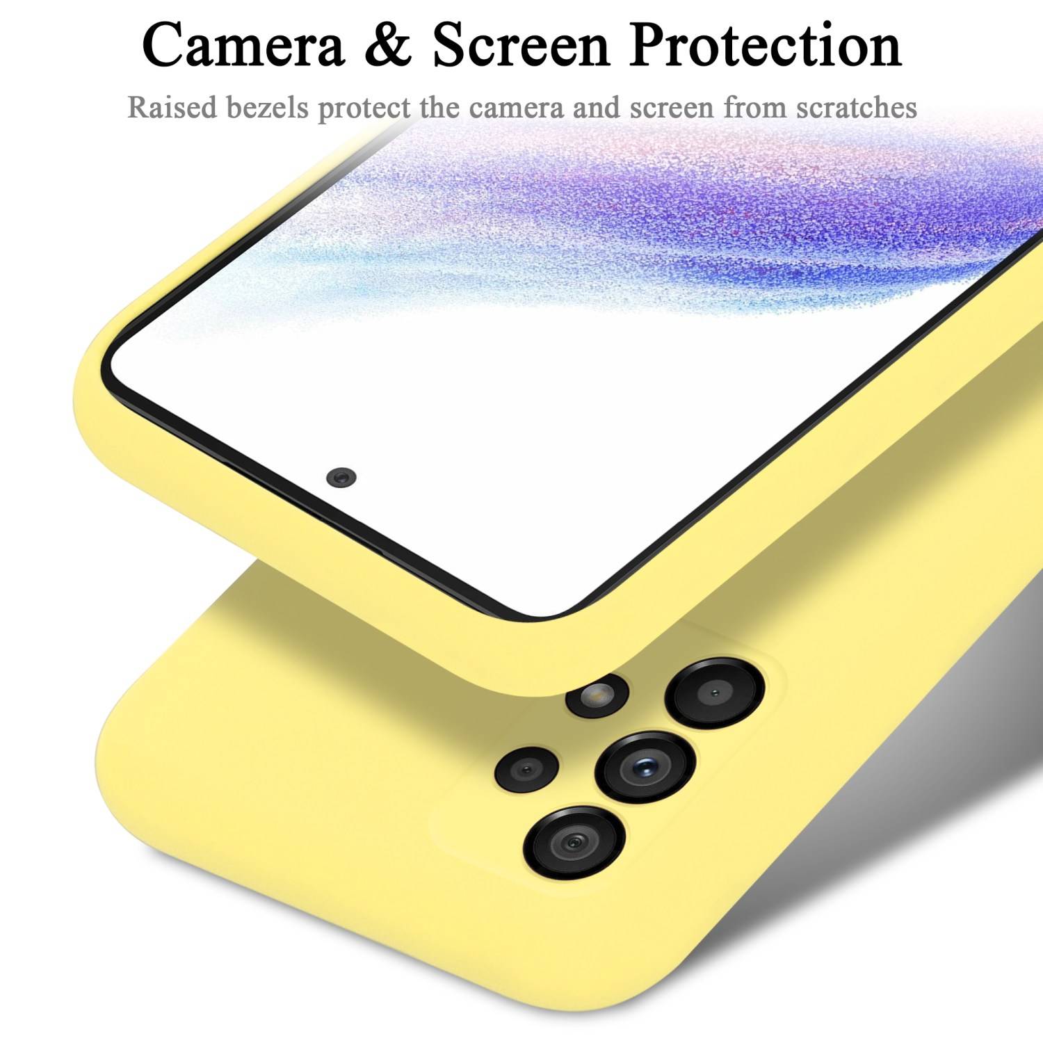 Cadorabo Schutzhülle für Samsung Galaxy A53 5G Hülle in Gelb Handyhülle Case Cover TPU Etui