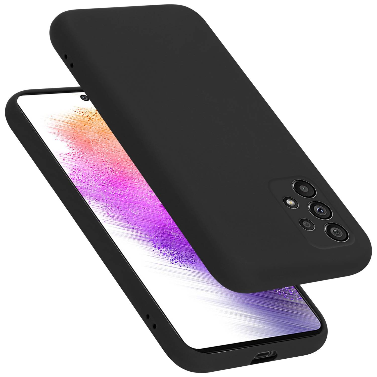 Cadorabo Schutzhülle für Samsung Galaxy A73 5G Hülle in Schwarz Handyhülle Case Cover TPU Etui
