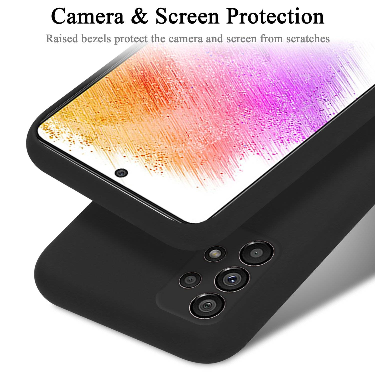 Cadorabo Schutzhülle für Samsung Galaxy A73 5G Hülle in Schwarz Handyhülle Case Cover TPU Etui