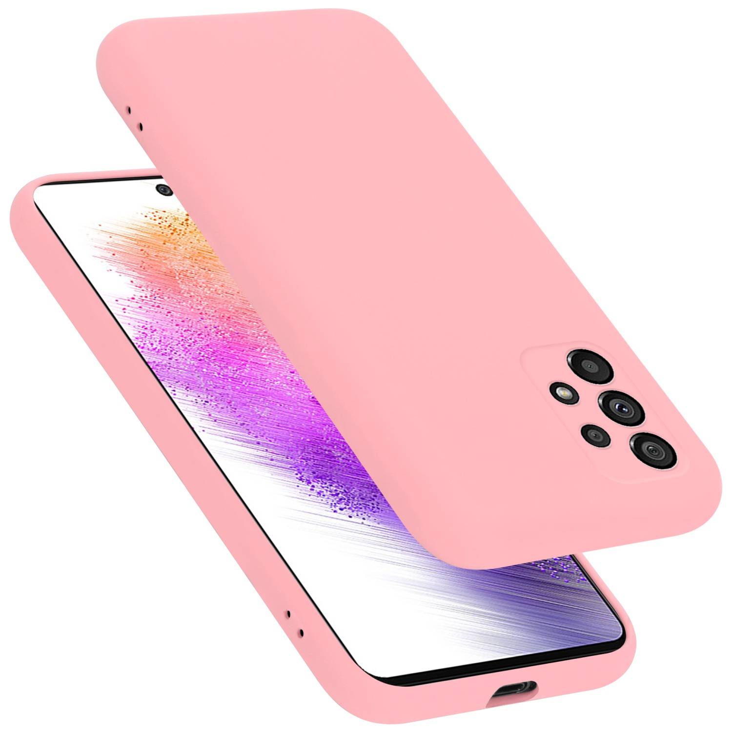 Cadorabo Schutzhülle für Samsung Galaxy A73 5G Hülle in Rosa Handyhülle Case Cover TPU Etui