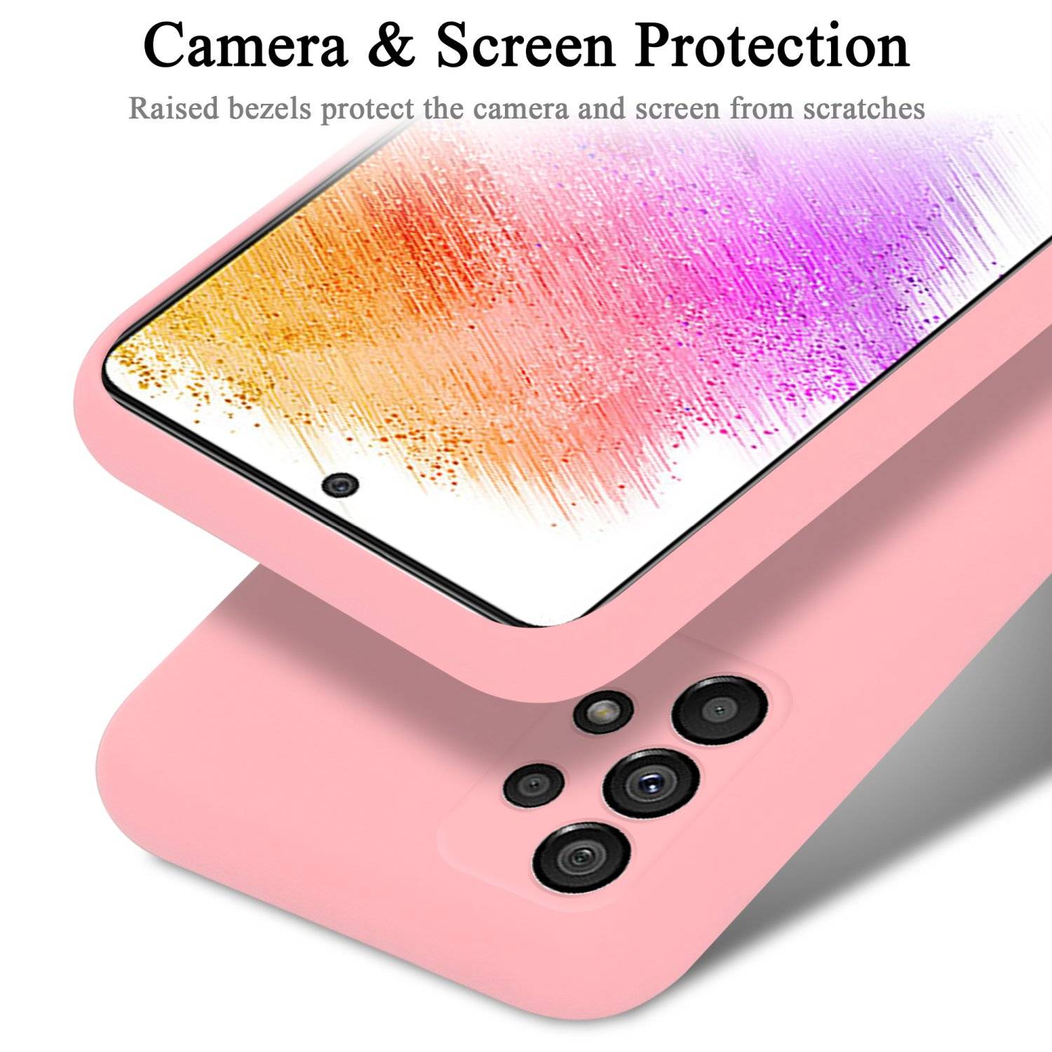 Cadorabo Schutzhülle für Samsung Galaxy A73 5G Hülle in Rosa Handyhülle Case Cover TPU Etui