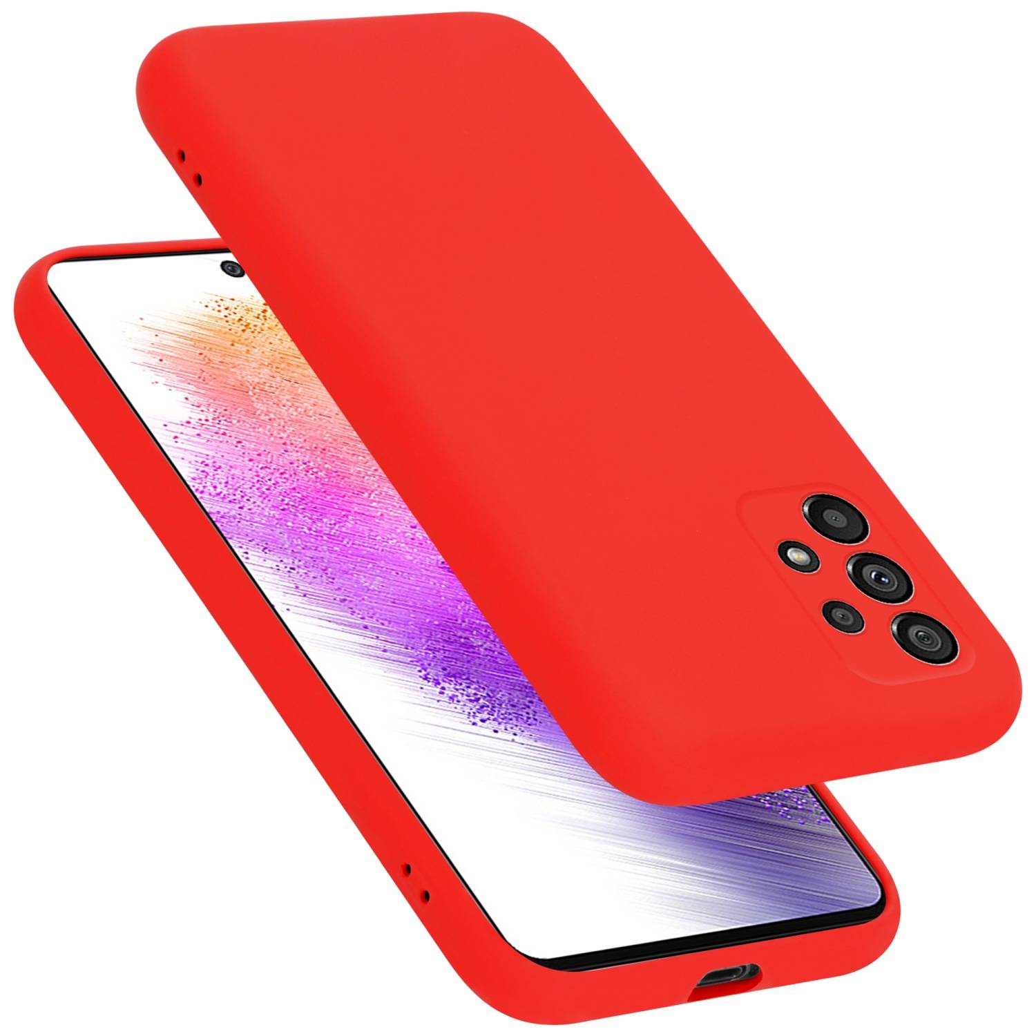 Cadorabo Schutzhülle für Samsung Galaxy A73 5G Hülle in Rot Handyhülle Case Cover TPU Etui