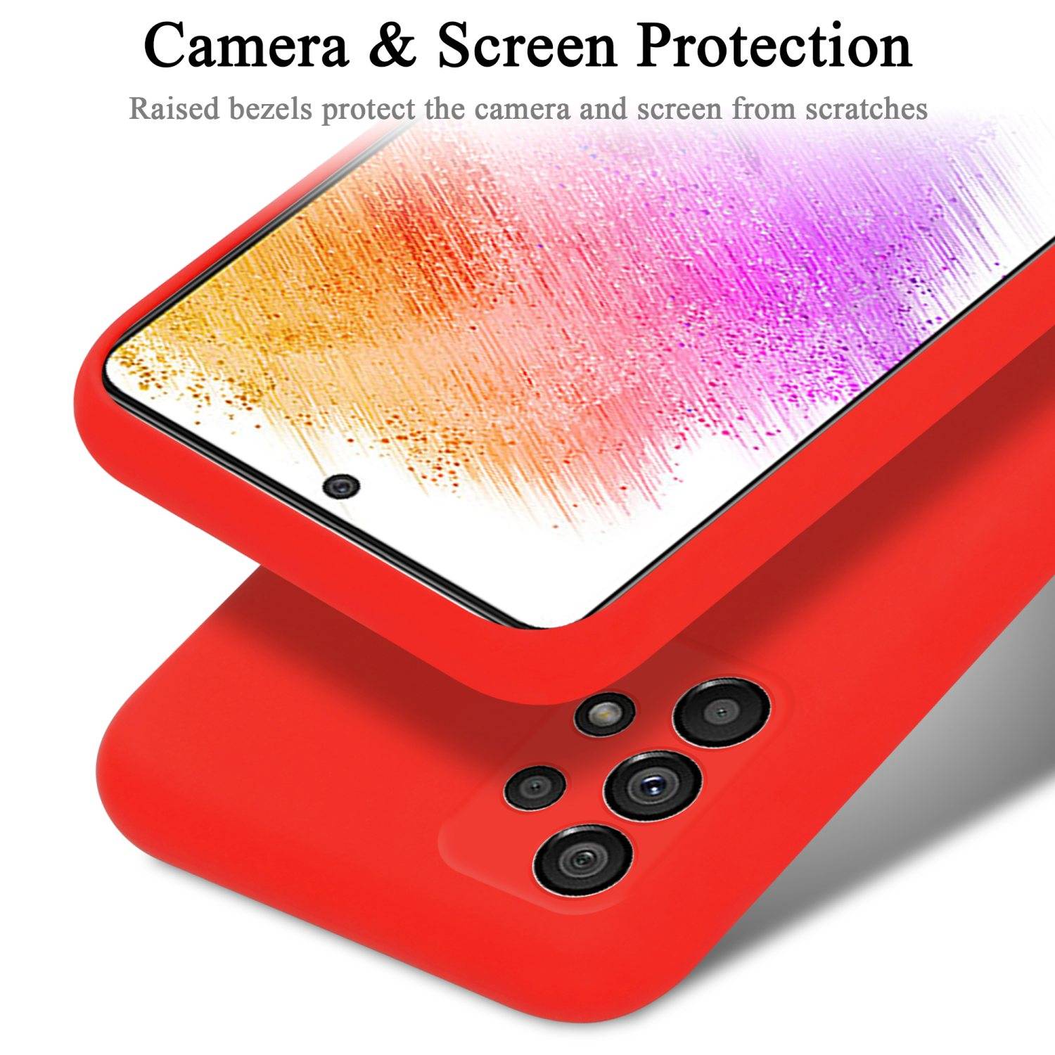 Cadorabo Schutzhülle für Samsung Galaxy A73 5G Hülle in Rot Handyhülle Case Cover TPU Etui