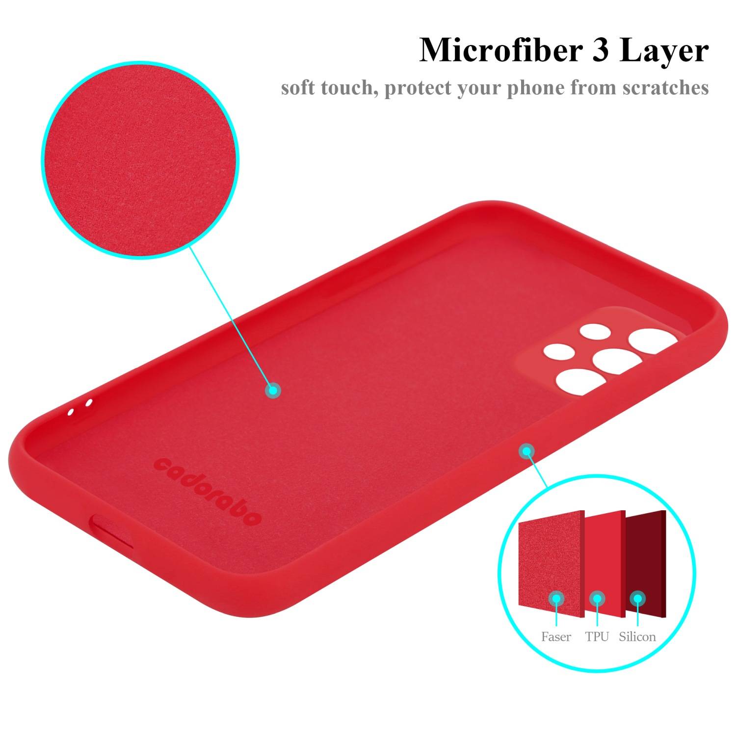 Cadorabo Schutzhülle für Samsung Galaxy A73 5G Hülle in Rot Handyhülle Case Cover TPU Etui