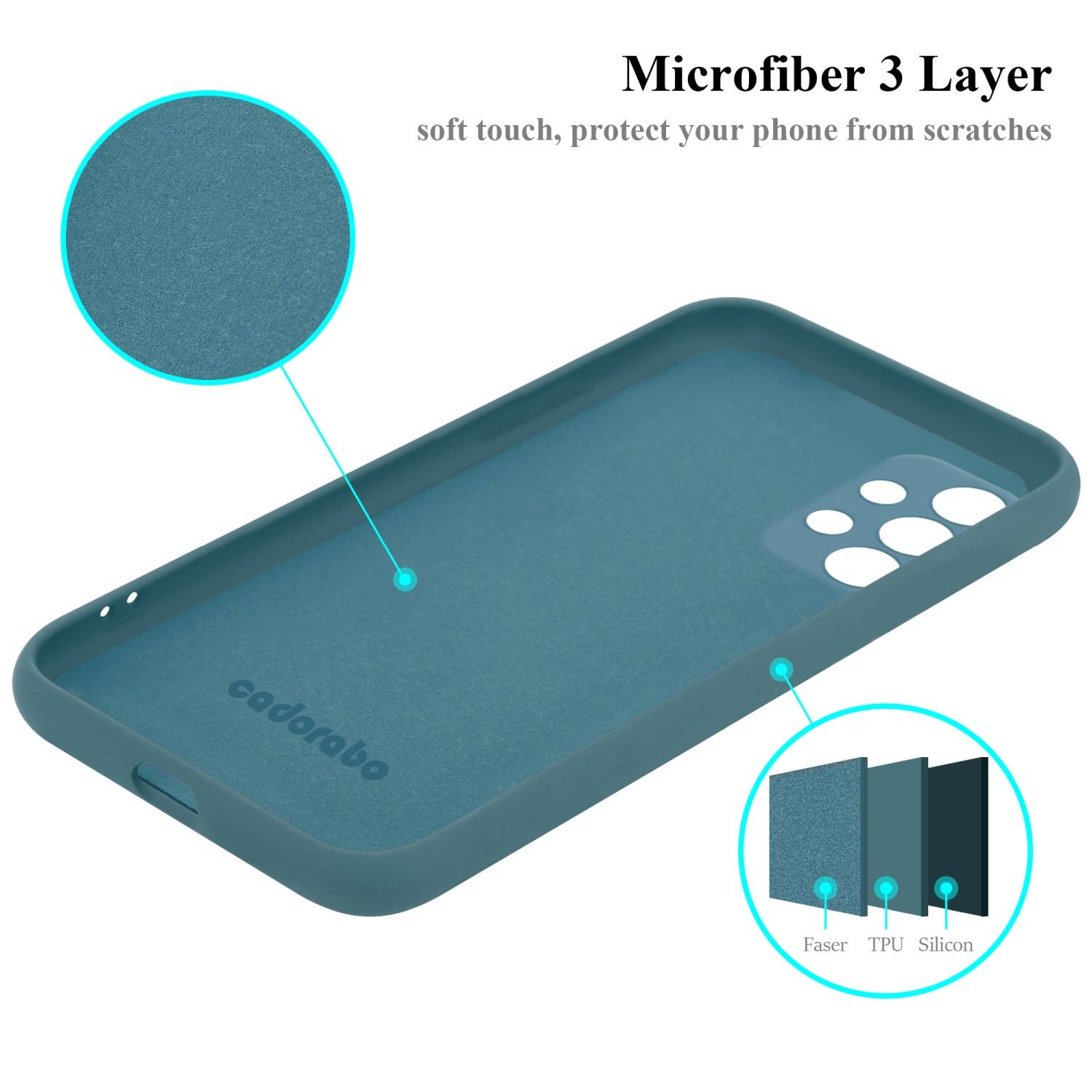 Cadorabo Schutzhülle für Samsung Galaxy A73 5G Hülle in Grün Handyhülle Case Cover TPU Etui