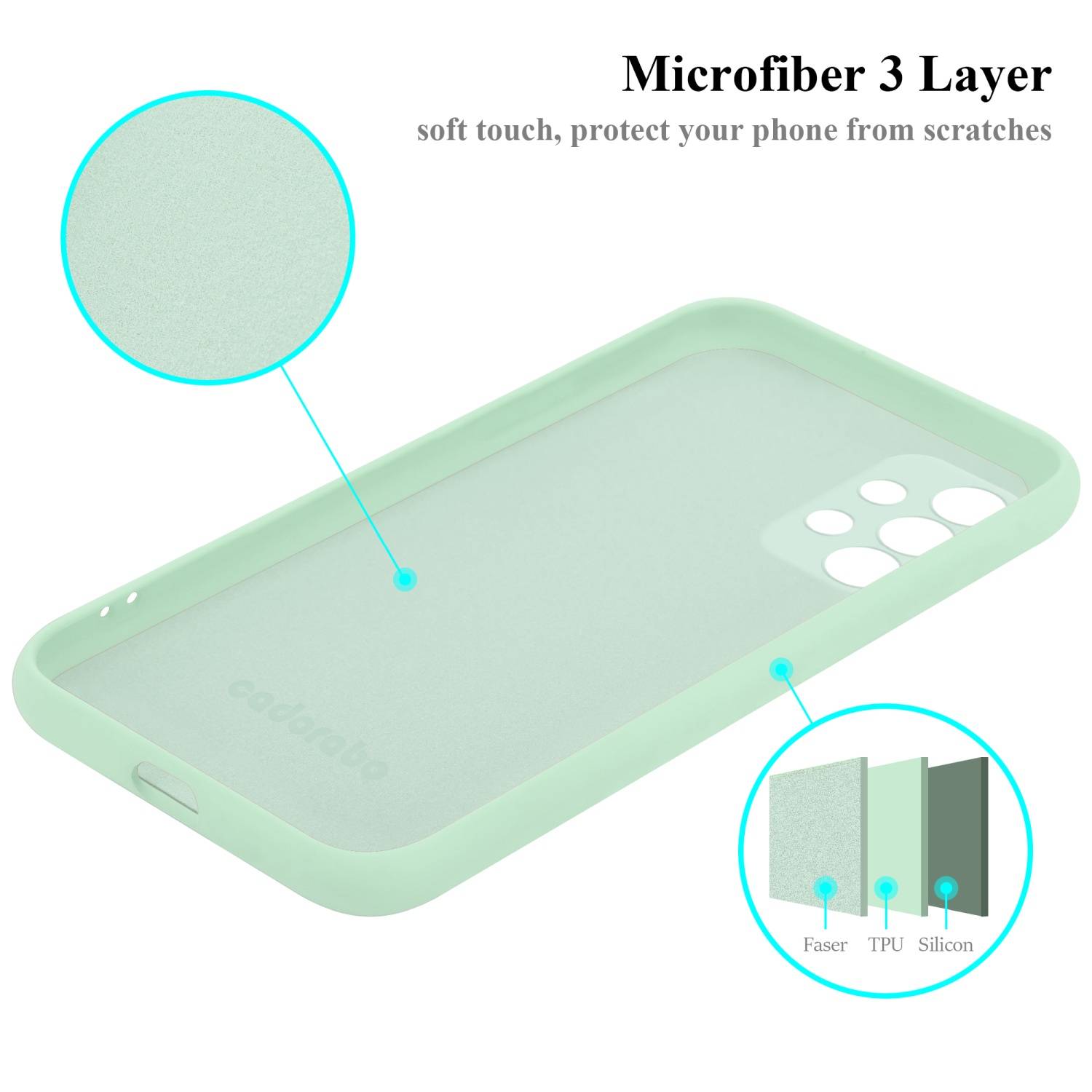 Cadorabo Schutzhülle für Samsung Galaxy A73 5G Hülle in Grün Handyhülle Case Cover TPU Etui