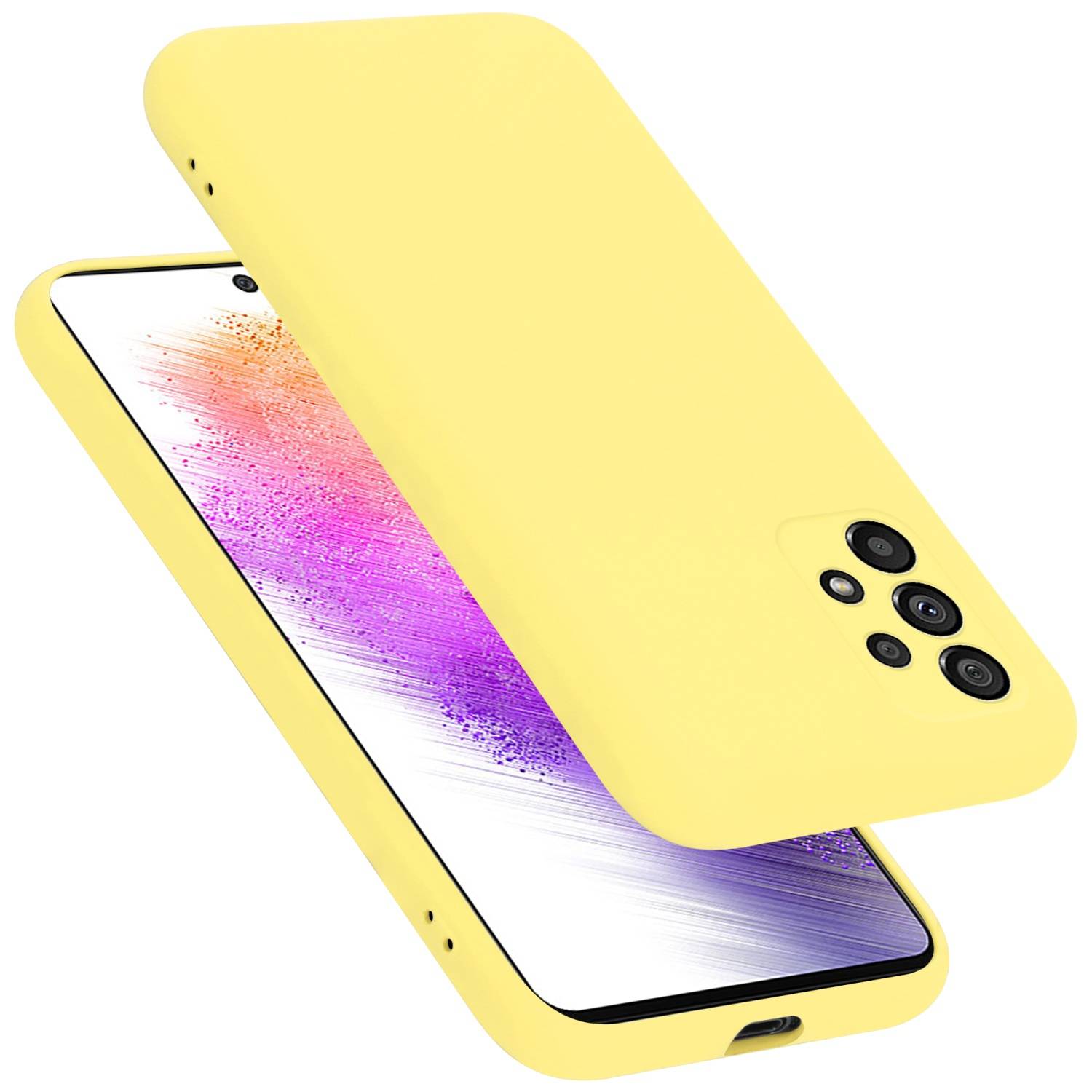 Cadorabo Schutzhülle für Samsung Galaxy A73 5G Hülle in Gelb Handyhülle Case Cover TPU Etui