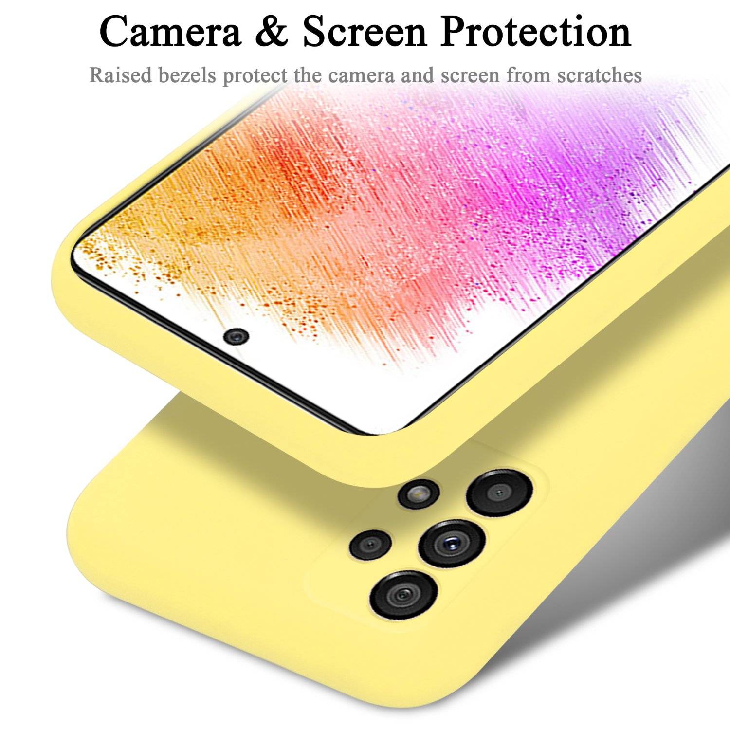 Cadorabo Schutzhülle für Samsung Galaxy A73 5G Hülle in Gelb Handyhülle Case Cover TPU Etui