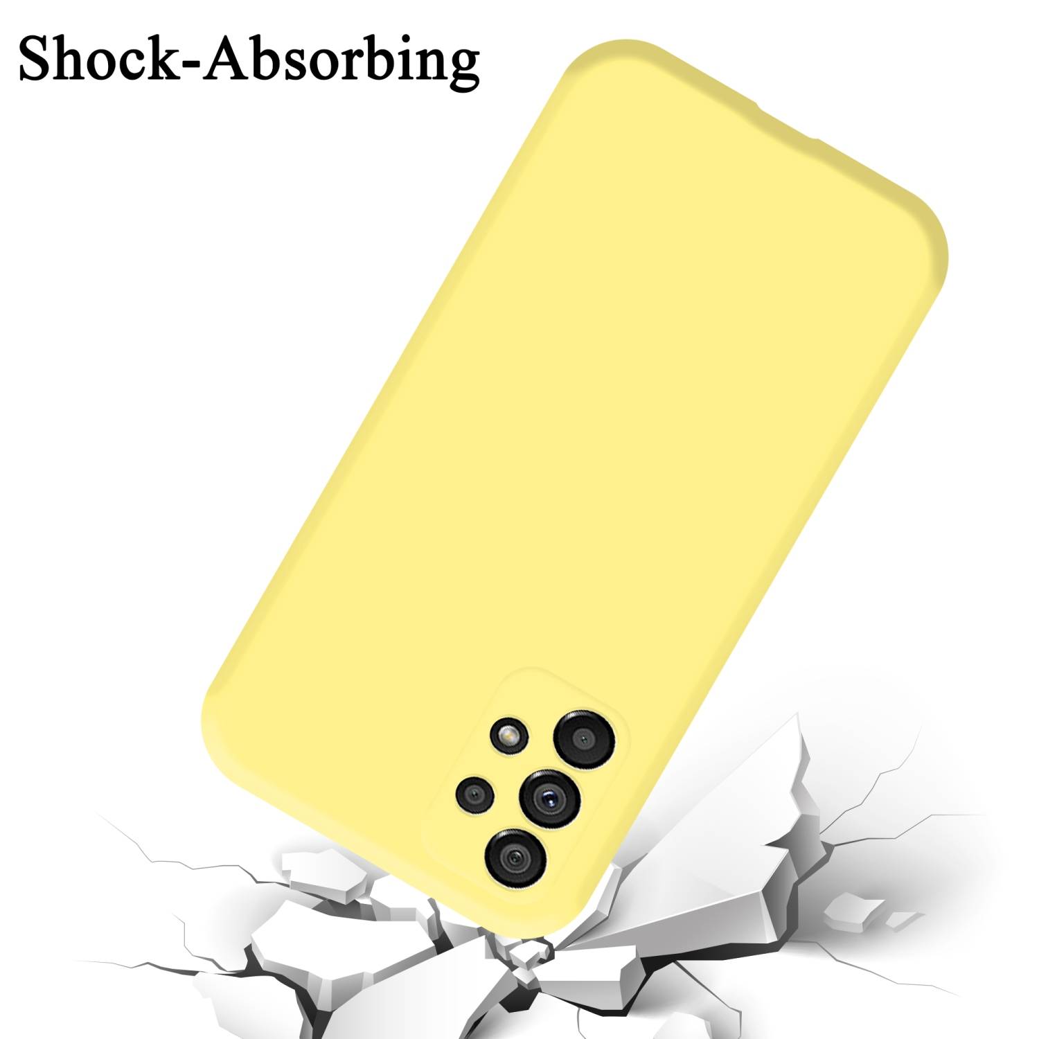 Cadorabo Schutzhülle für Samsung Galaxy A73 5G Hülle in Gelb Handyhülle Case Cover TPU Etui