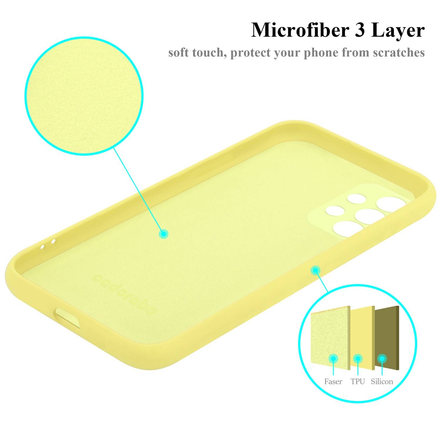 Cadorabo Schutzhülle für Samsung Galaxy A73 5G Hülle in Gelb Handyhülle Case Cover TPU Etui