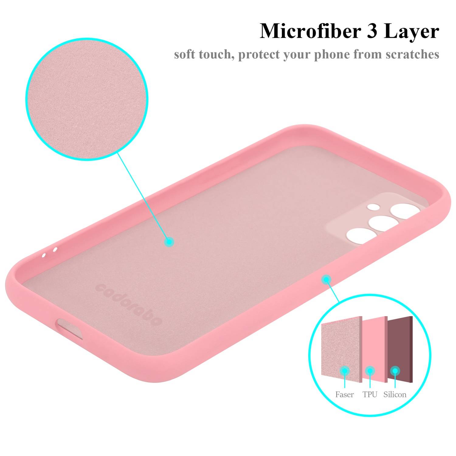 Cadorabo Schutzhülle für Samsung Galaxy M23 5G Hülle in Rosa Handyhülle Case Cover TPU Etui