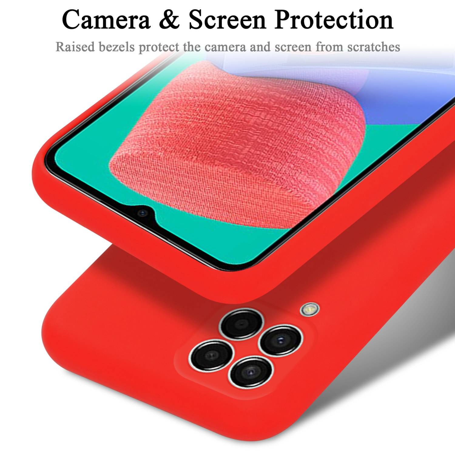 Cadorabo Schutzhülle für Samsung Galaxy M33 5G Hülle in Rot Handyhülle Case Cover TPU Etui