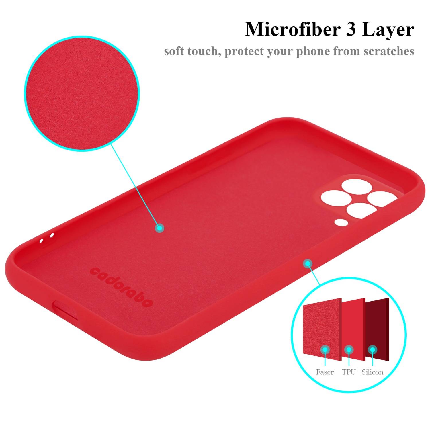 Cadorabo Schutzhülle für Samsung Galaxy M33 5G Hülle in Rot Handyhülle Case Cover TPU Etui