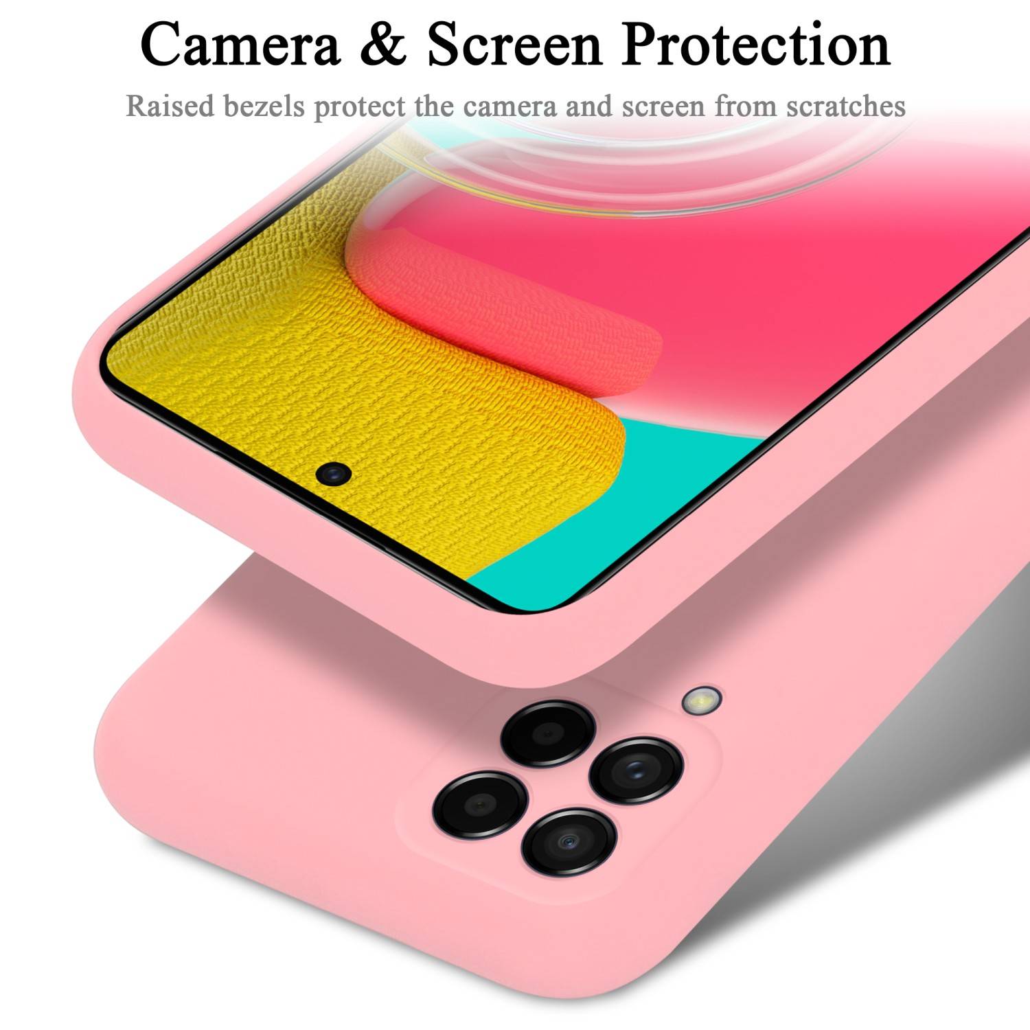 Cadorabo Schutzhülle für Samsung Galaxy M53 5G Hülle in Rosa Handyhülle Case Cover TPU Etui