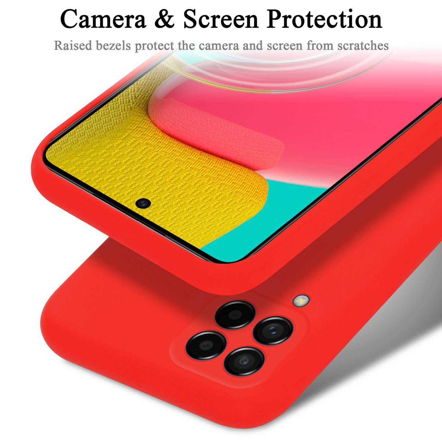 Cadorabo Schutzhülle für Samsung Galaxy M53 5G Hülle in Rot Handyhülle Case Cover TPU Etui