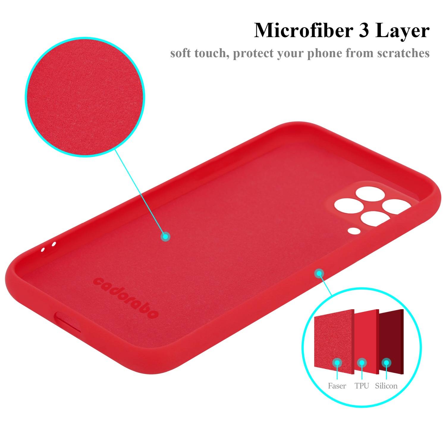 Cadorabo Schutzhülle für Samsung Galaxy M53 5G Hülle in Rot Handyhülle Case Cover TPU Etui