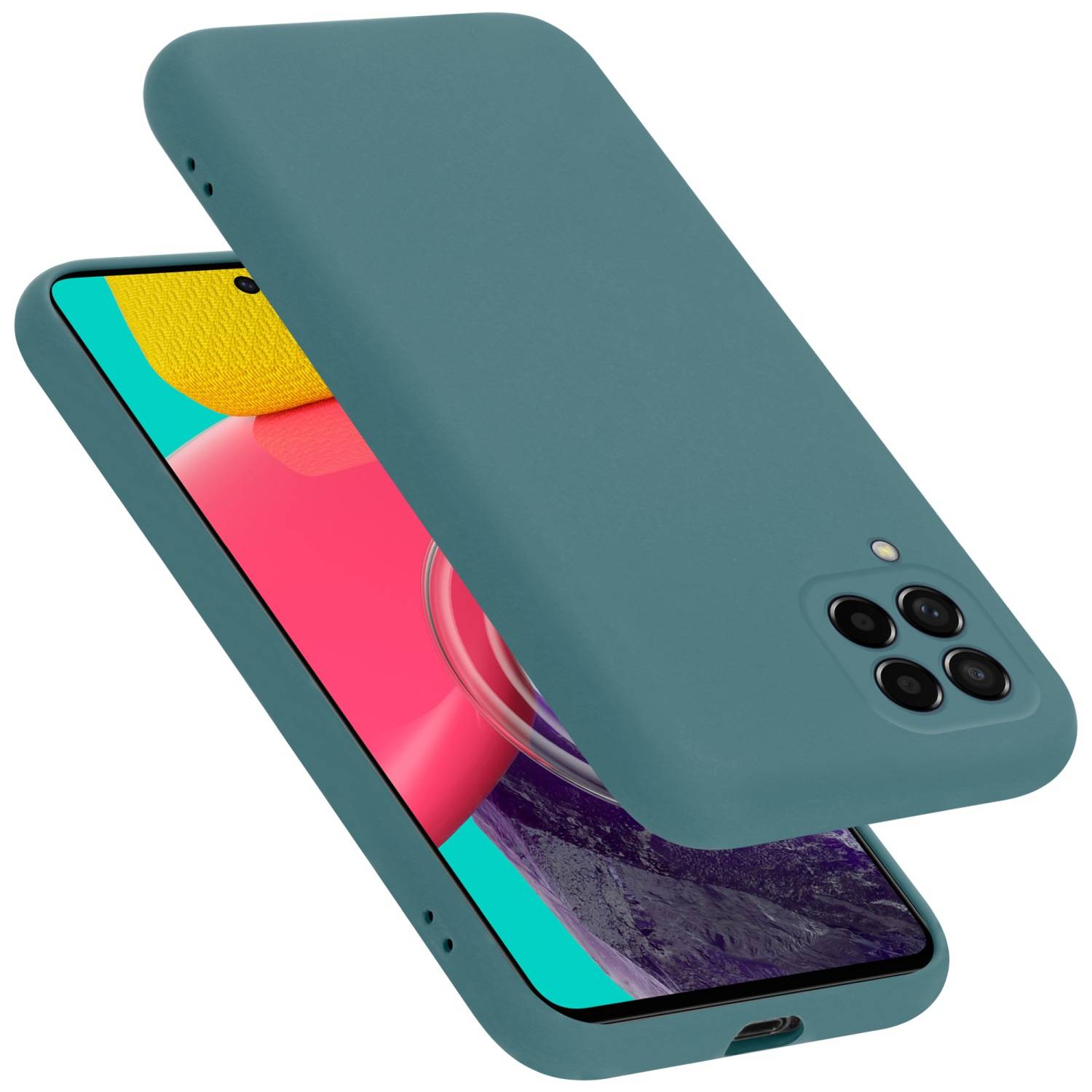 Cadorabo Schutzhülle für Samsung Galaxy M53 5G Hülle in Grün Handyhülle Case Cover TPU Etui