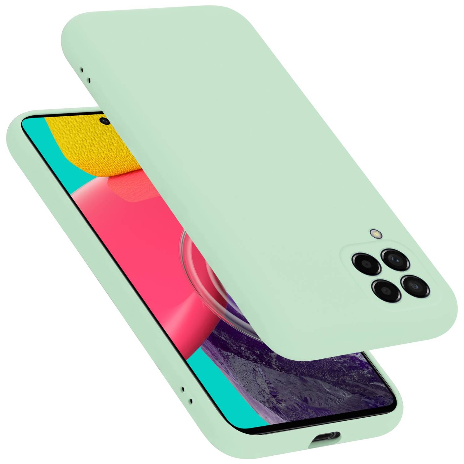 Cadorabo Schutzhülle für Samsung Galaxy M53 5G Hülle in Grün Handyhülle Case Cover TPU Etui