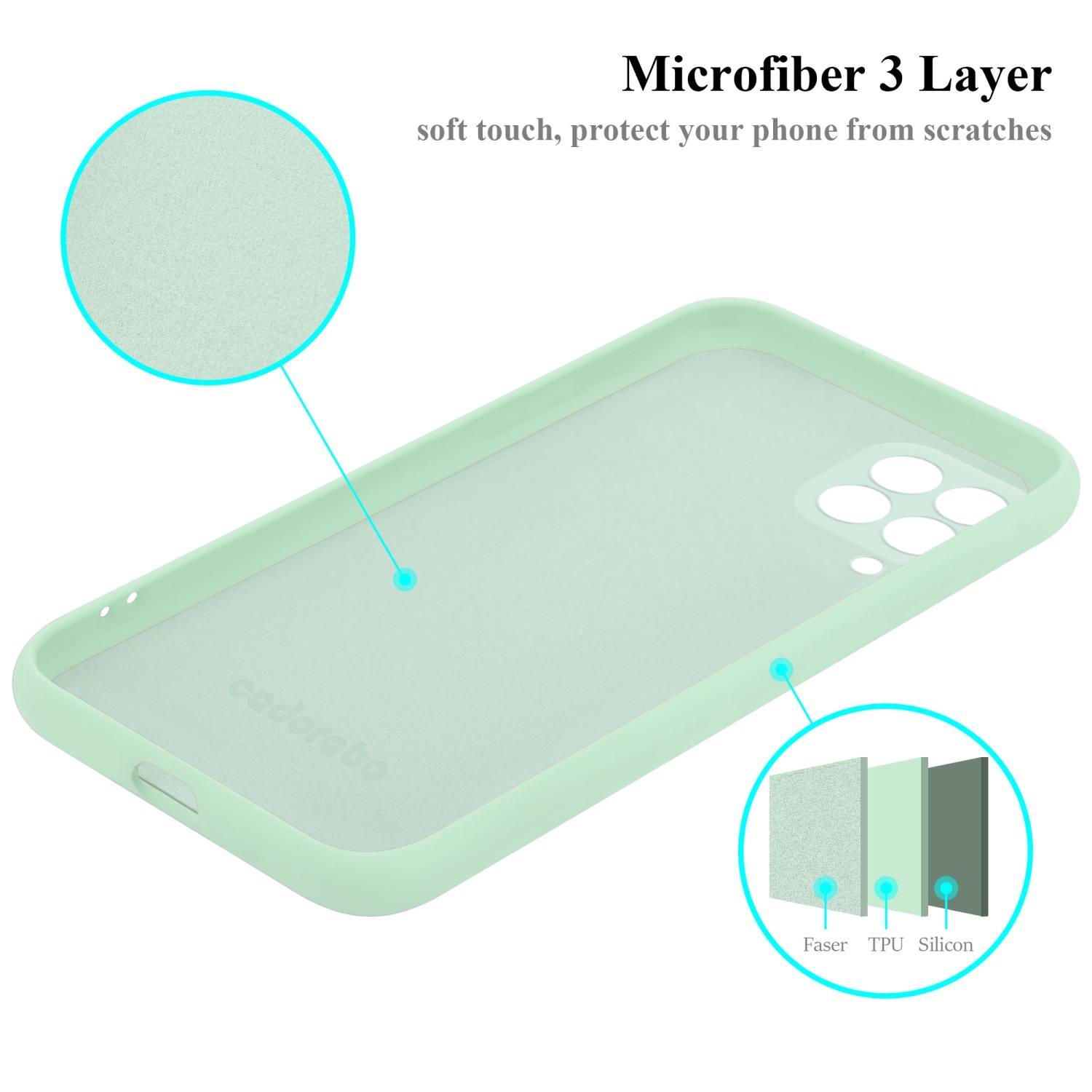 Cadorabo Schutzhülle für Samsung Galaxy M53 5G Hülle in Grün Handyhülle Case Cover TPU Etui