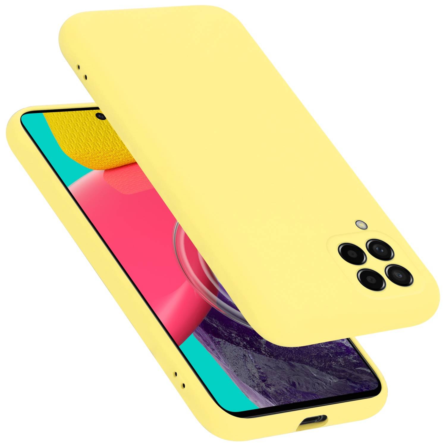 Cadorabo Schutzhülle für Samsung Galaxy M53 5G Hülle in Gelb Handyhülle Case Cover TPU Etui