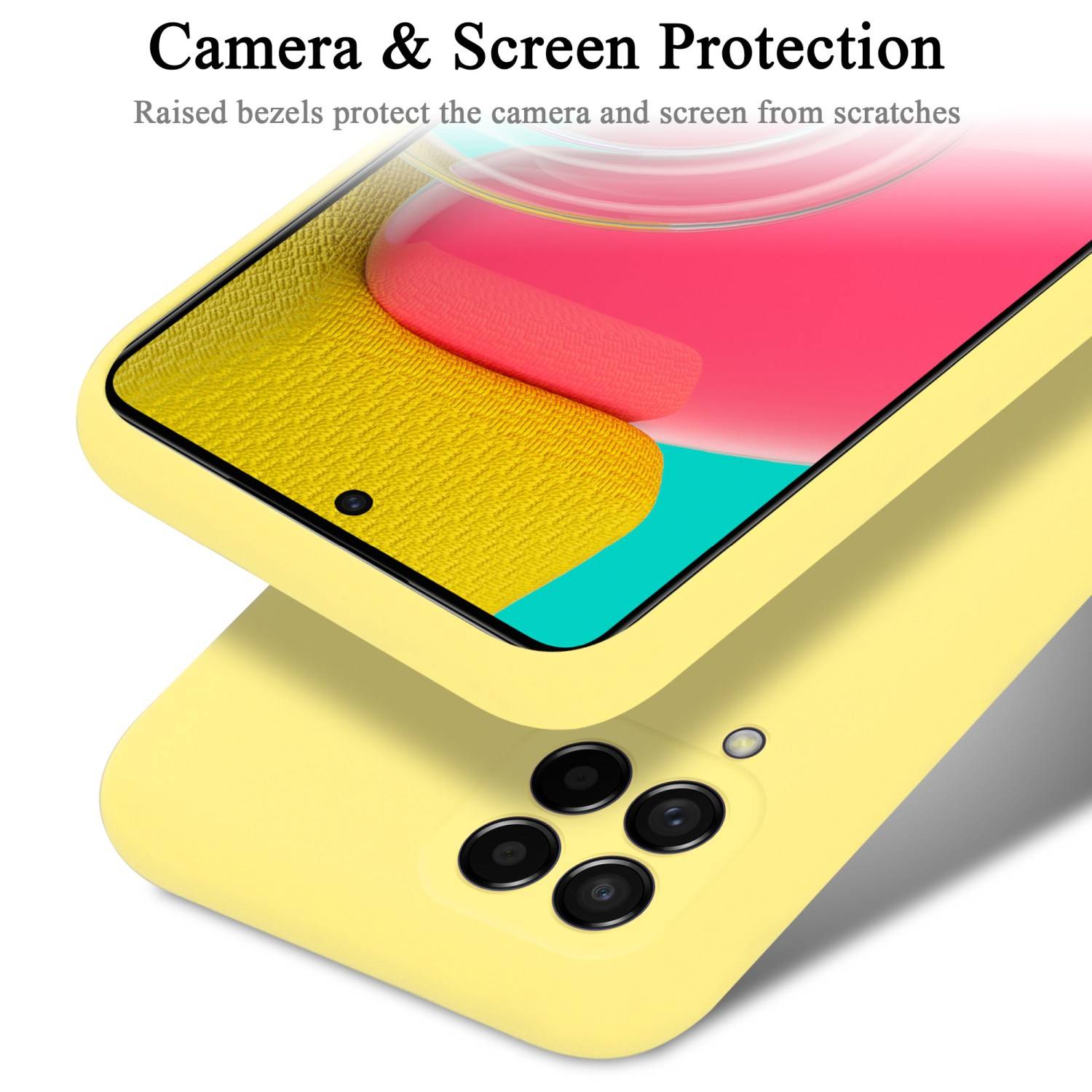 Cadorabo Schutzhülle für Samsung Galaxy M53 5G Hülle in Gelb Handyhülle Case Cover TPU Etui