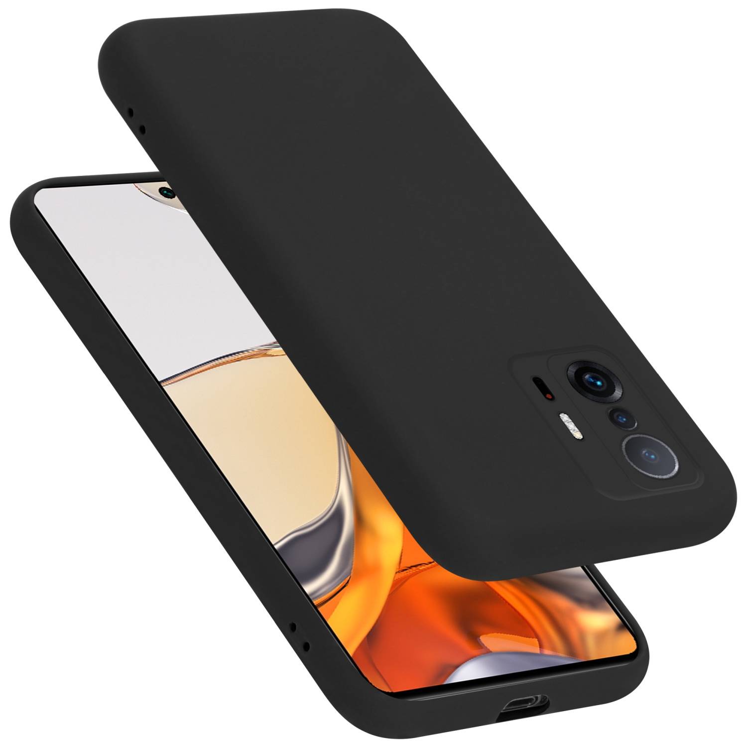 Cadorabo Schutzhülle für Xiaomi 11T / 11T PRO Hülle in Schwarz Handyhülle Case Cover TPU Etui