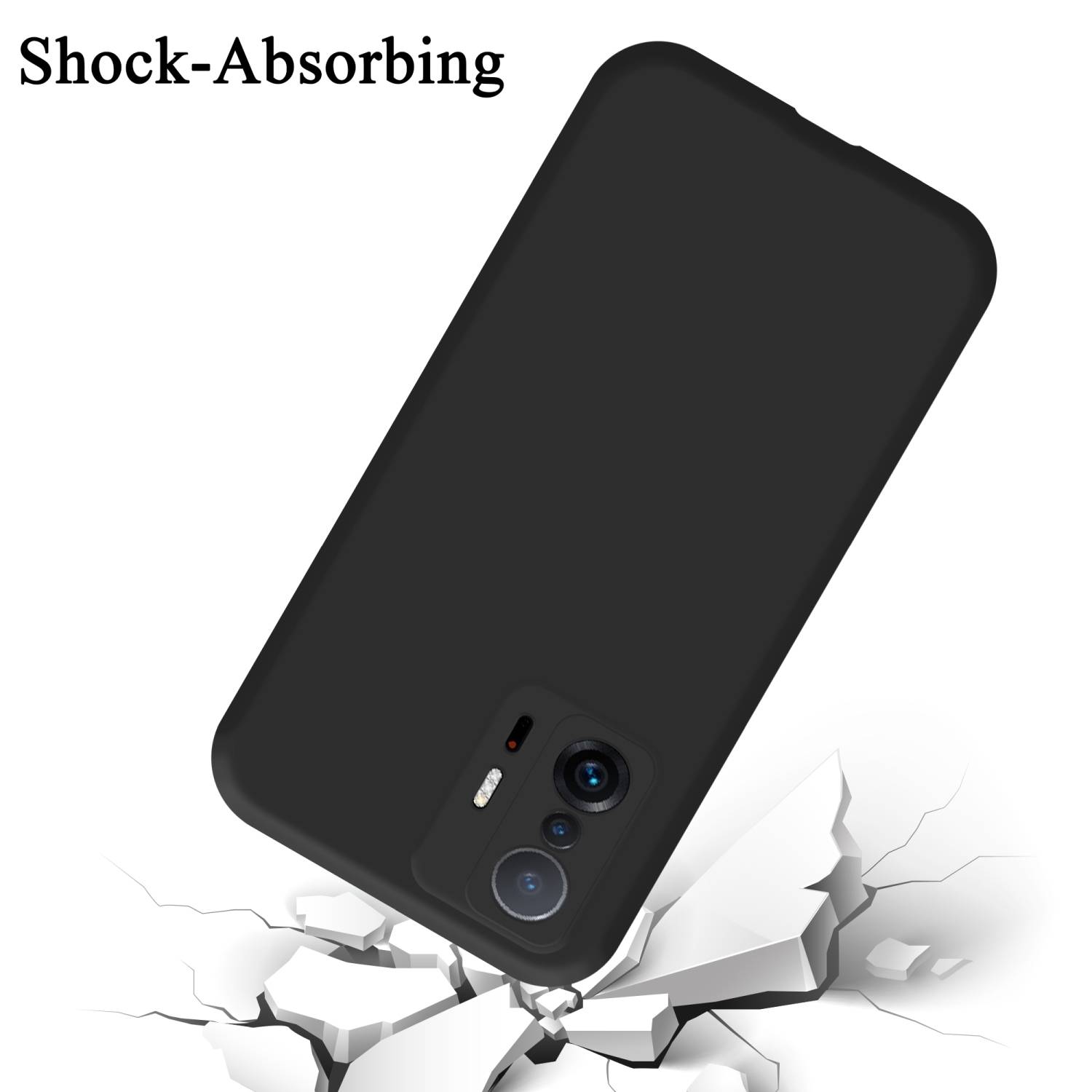 Cadorabo Schutzhülle für Xiaomi 11T / 11T PRO Hülle in Schwarz Handyhülle Case Cover TPU Etui