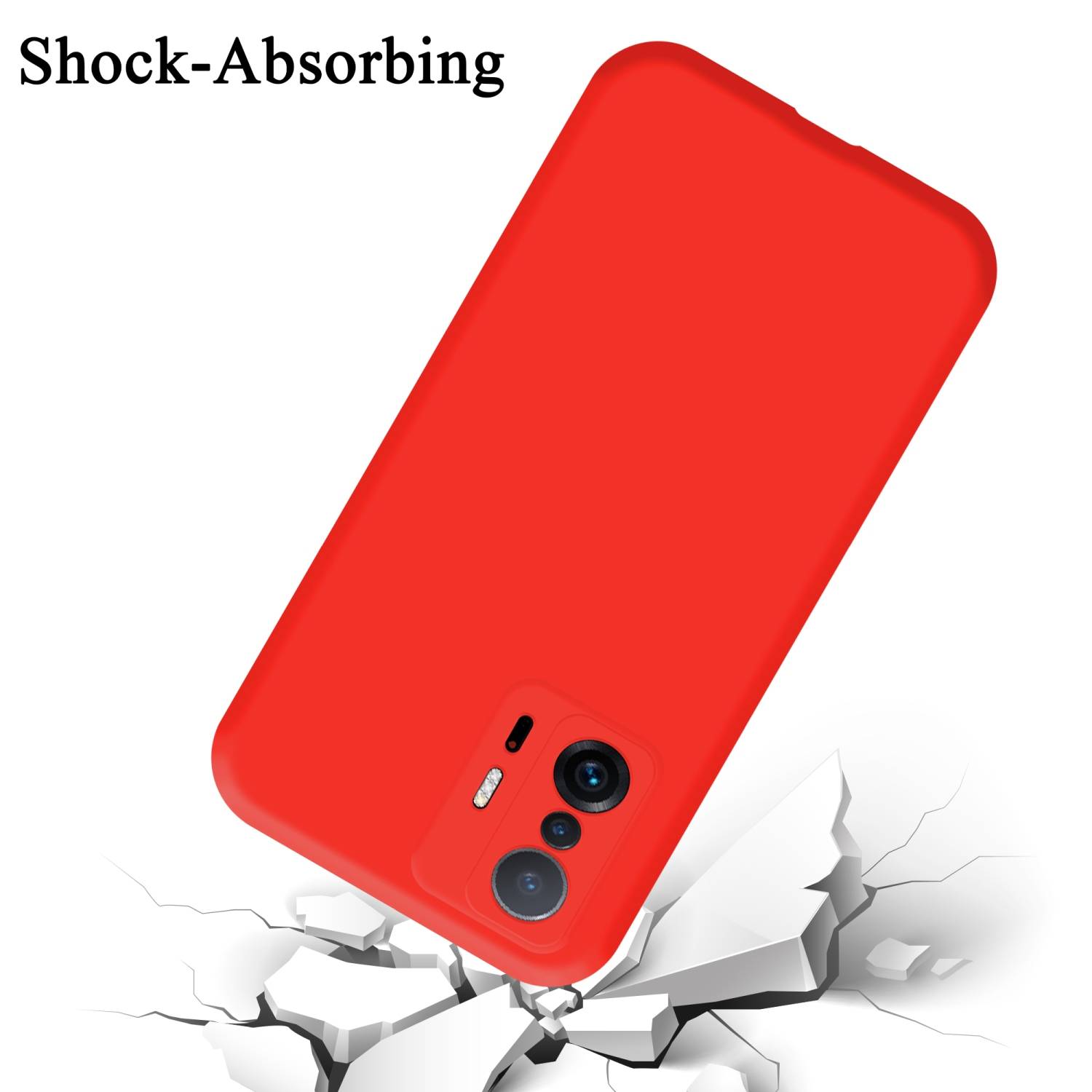 Cadorabo Schutzhülle für Xiaomi 11T / 11T PRO Hülle in Rot Handyhülle Case Cover TPU Etui