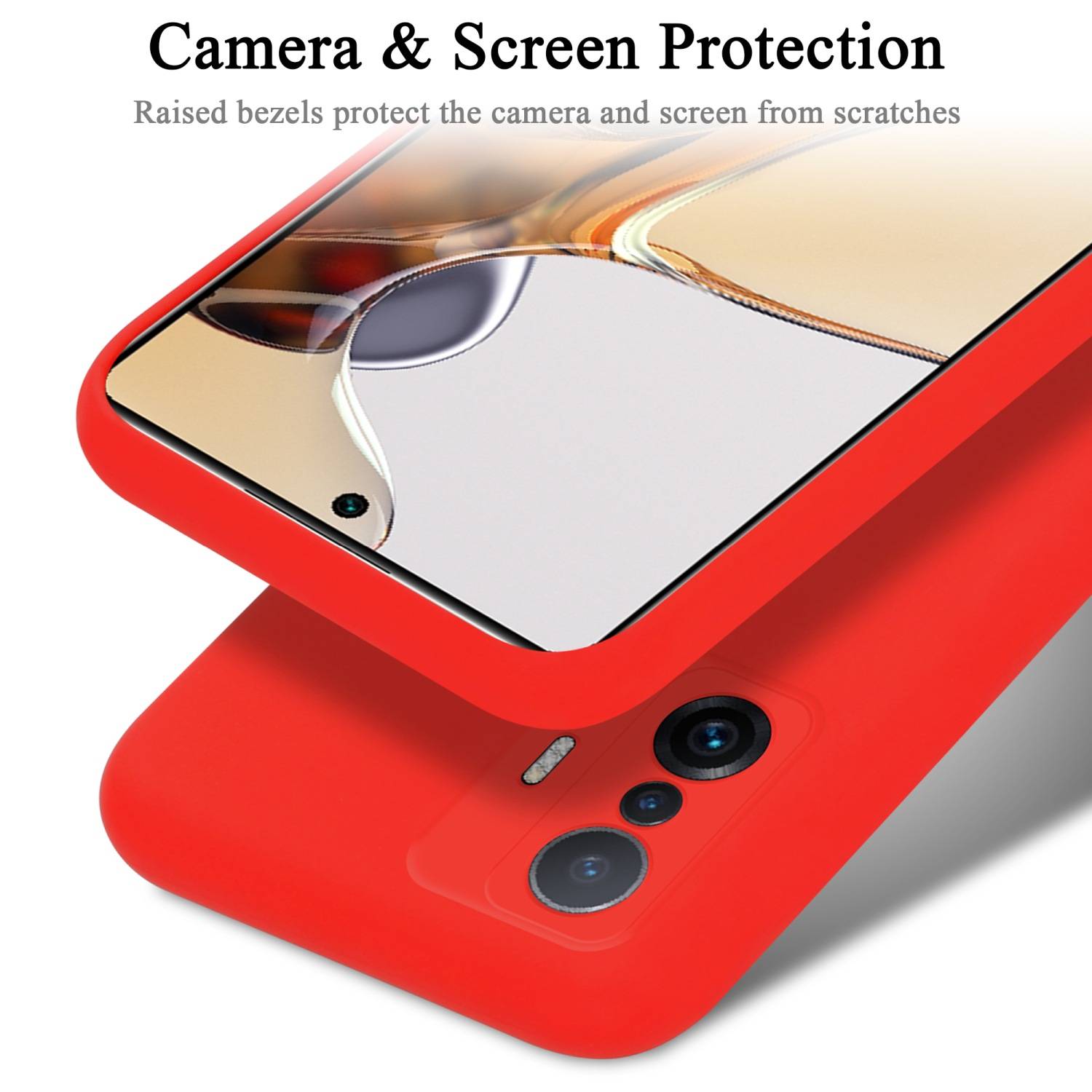 Cadorabo Schutzhülle für Xiaomi 11T / 11T PRO Hülle in Rot Handyhülle Case Cover TPU Etui