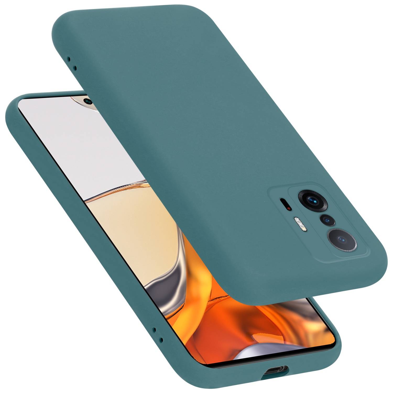Cadorabo Schutzhülle für Xiaomi 11T / 11T PRO Hülle in Grün Handyhülle Case Cover TPU Etui
