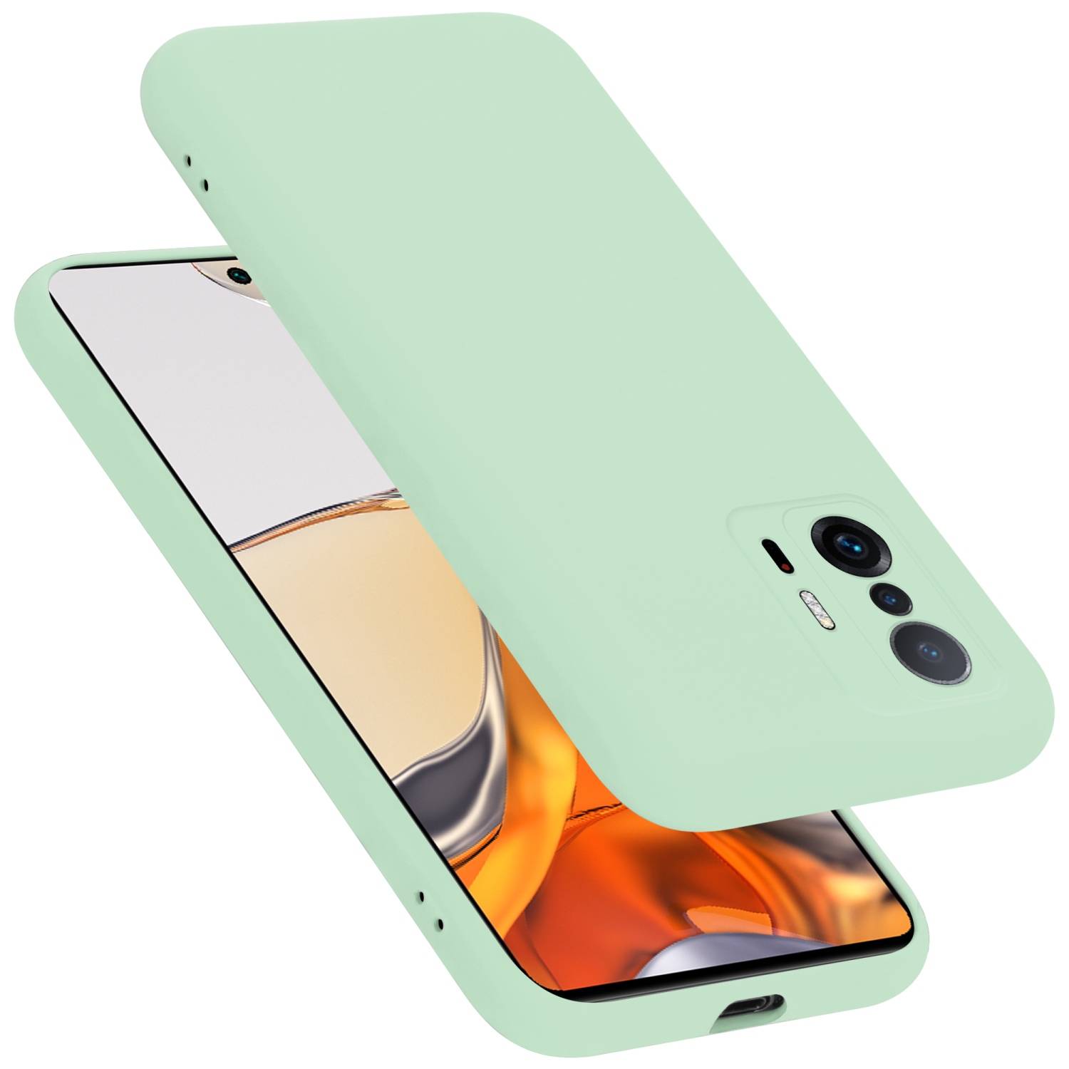 Cadorabo Schutzhülle für Xiaomi 11T / 11T PRO Hülle in Grün Handyhülle Case Cover TPU Etui